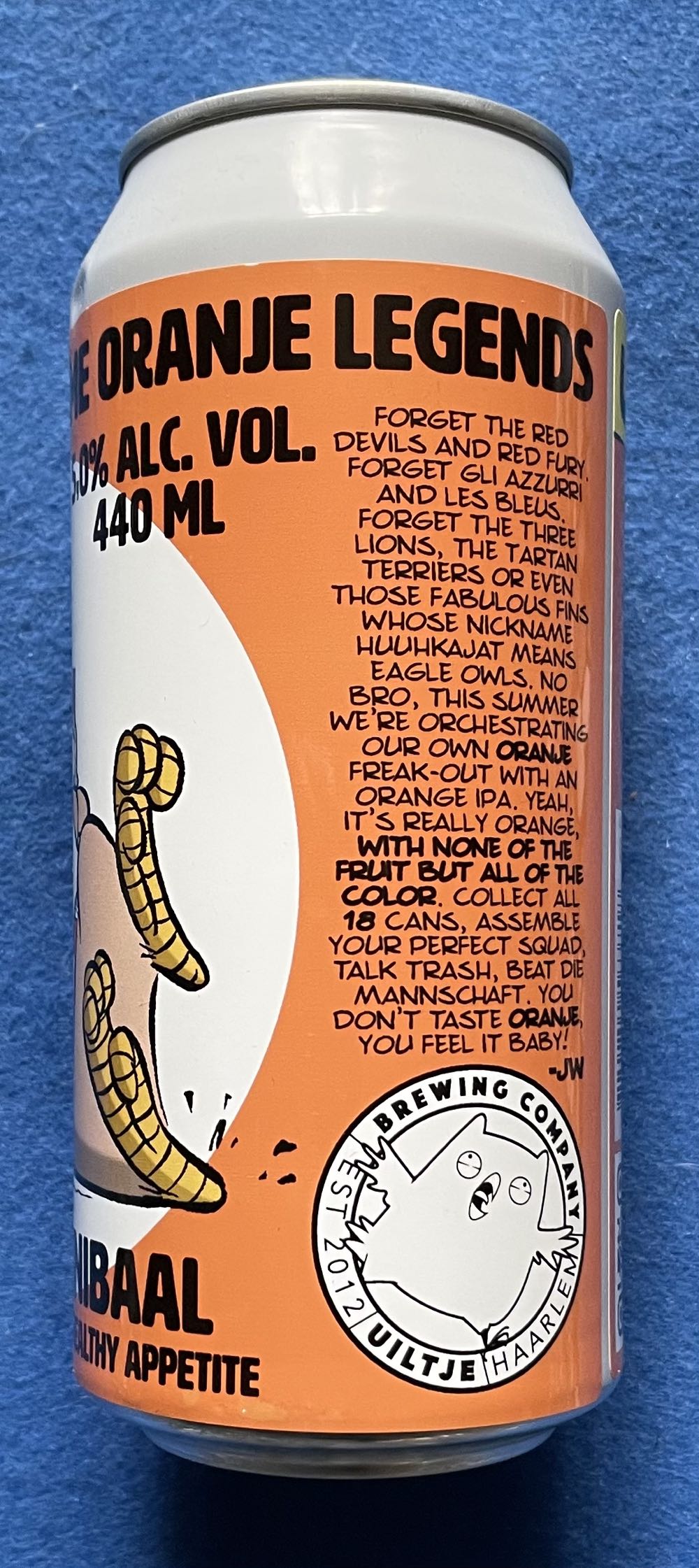 Uiltje’s All Time Oranje Legends - Uiltje Brewing Company (440 mL) alcohol collectible [Barcode 8720254563718] - Main Image 4