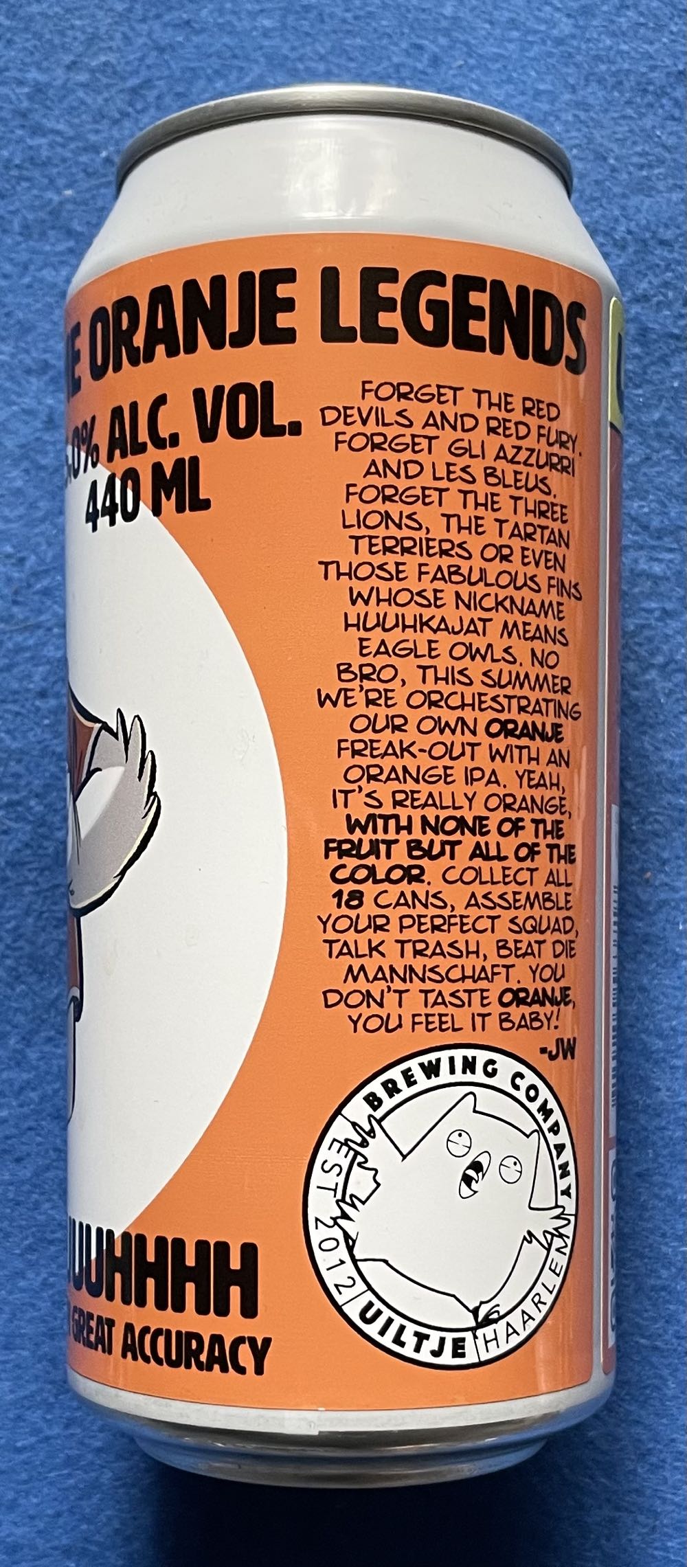 Uiltje’s All Time Oranje Legends - Uiltje Brewing Company (440 mL) alcohol collectible [Barcode 8720254563718] - Main Image 4