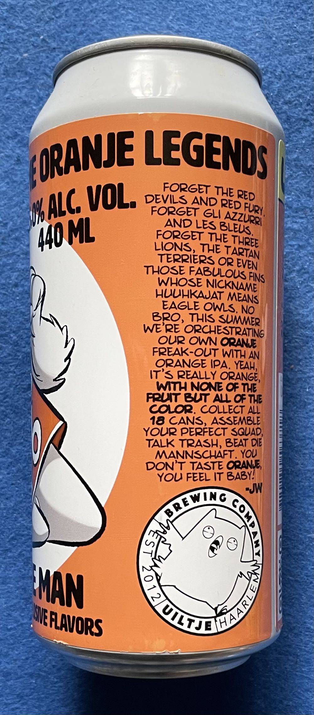 Uiltje’s All Time Oranje Legends - Uiltje Brewing Company (440 mL) alcohol collectible [Barcode 8720254563718] - Main Image 4