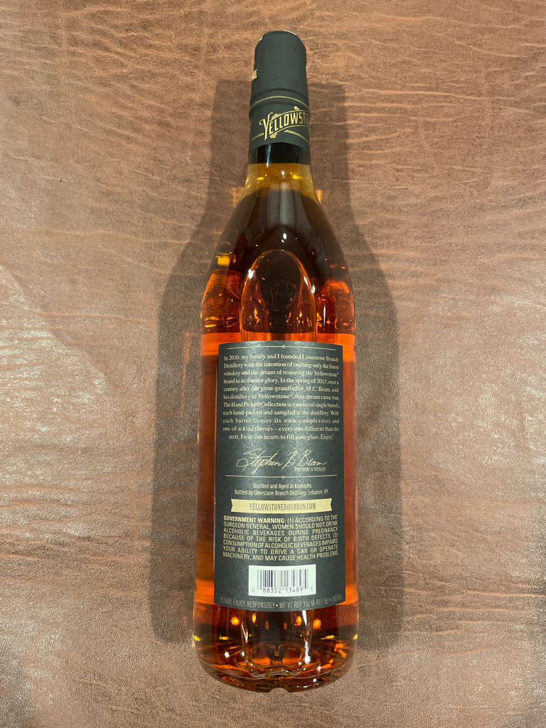 Yellowstone Hand Picked Collection Single Barrel - Kroger - Limestone Branch Distillery (750mL) alcohol collectible [Barcode 088352134895] - Main Image 2