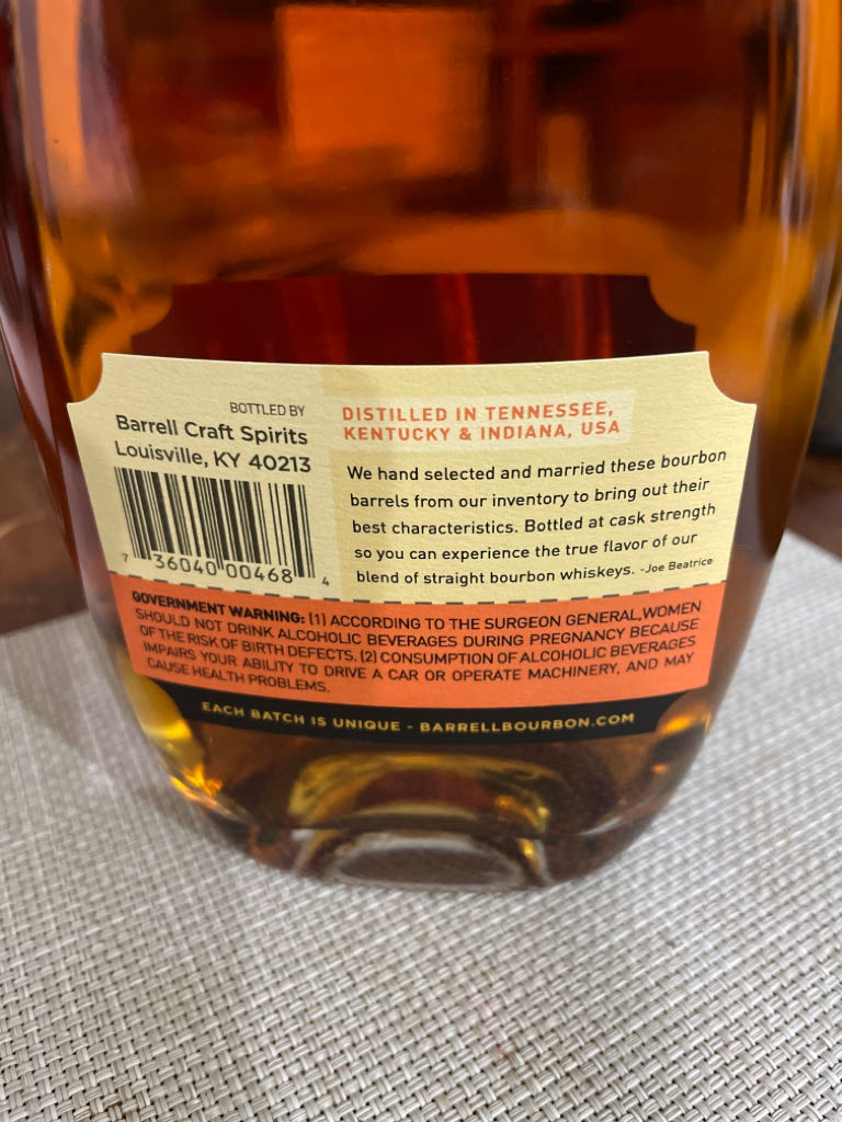 Barrell Bourbon Batch #31 - Barrell Craft Spirits (750 mL) alcohol collectible - Main Image 2