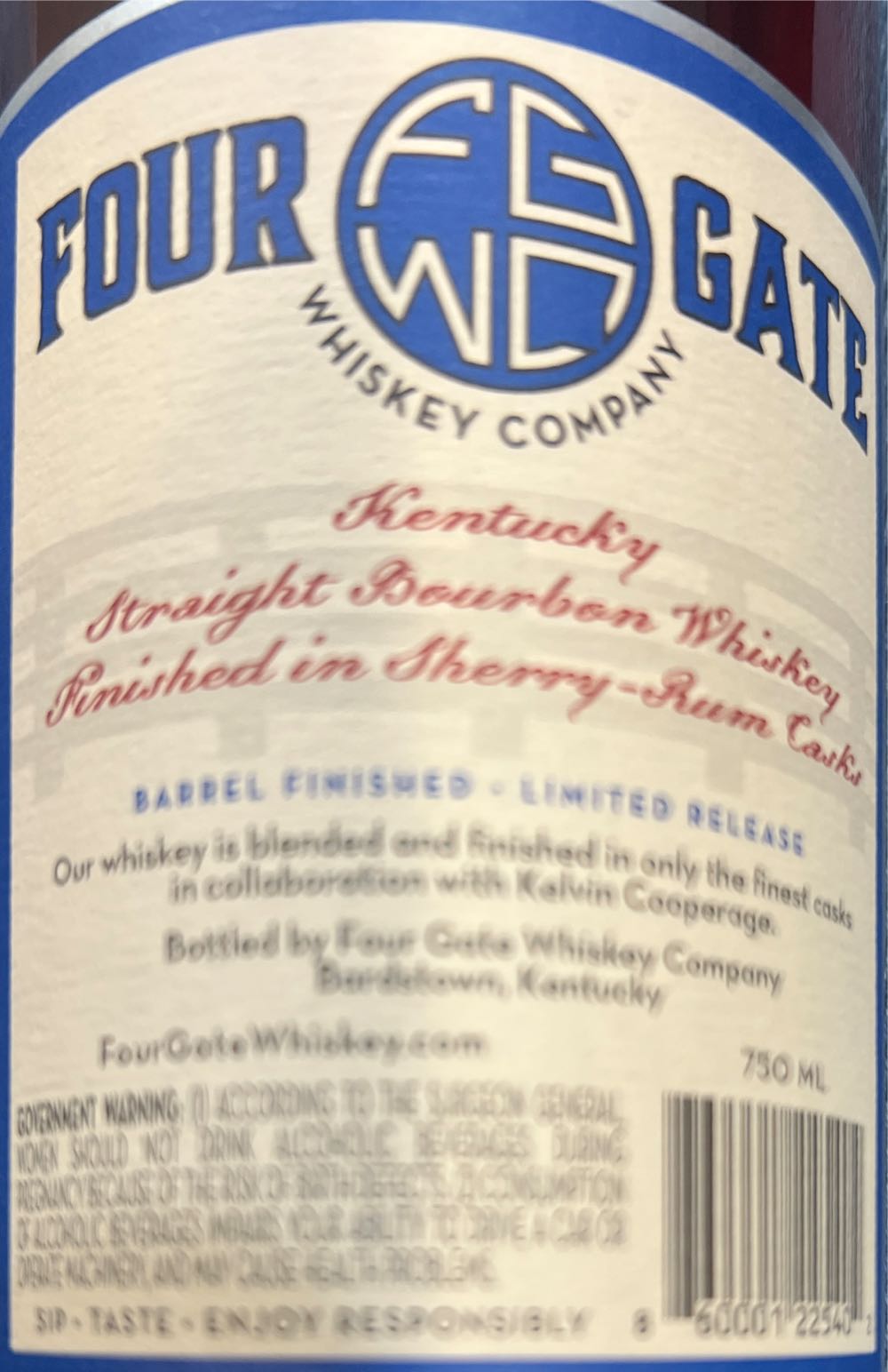 Four Gate The Kelvin Collaboration - Four Gate Whiskey Company (750 mL) alcohol collectible [Barcode 860001225402] - Main Image 3