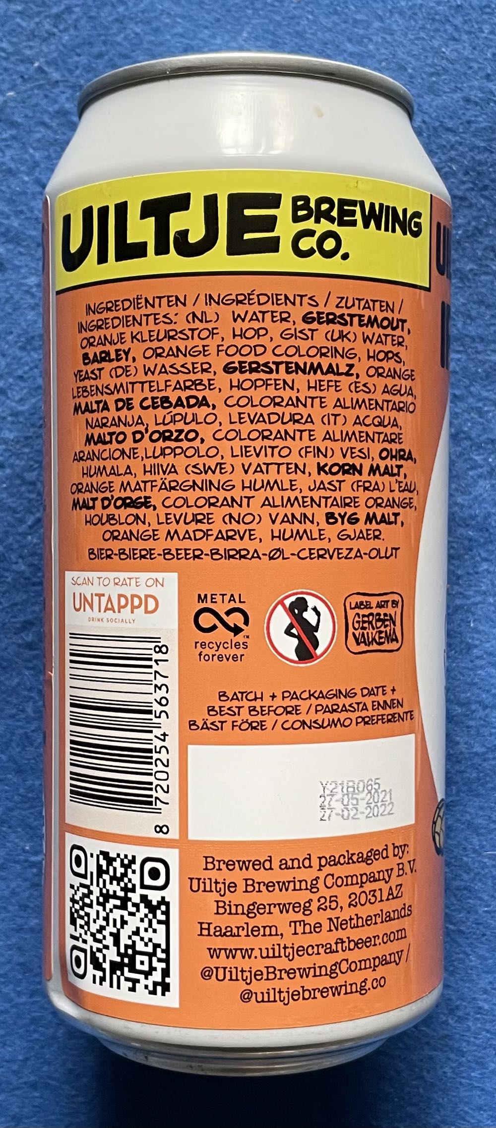 Uiltje’s All Time Oranje Legends - Uiltje Brewing Company (440 mL) alcohol collectible [Barcode 8720254563718] - Main Image 2