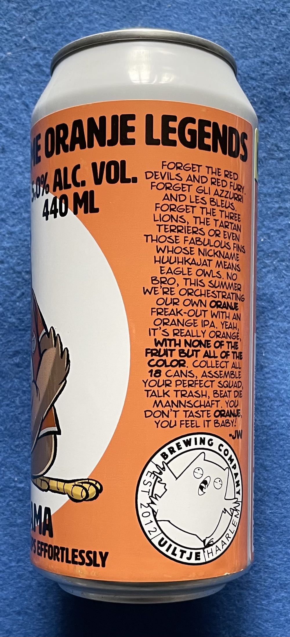 Uiltje’s All Time Oranje Legends - Uiltje Brewing Company (440 mL) alcohol collectible [Barcode 8720254563718] - Main Image 4