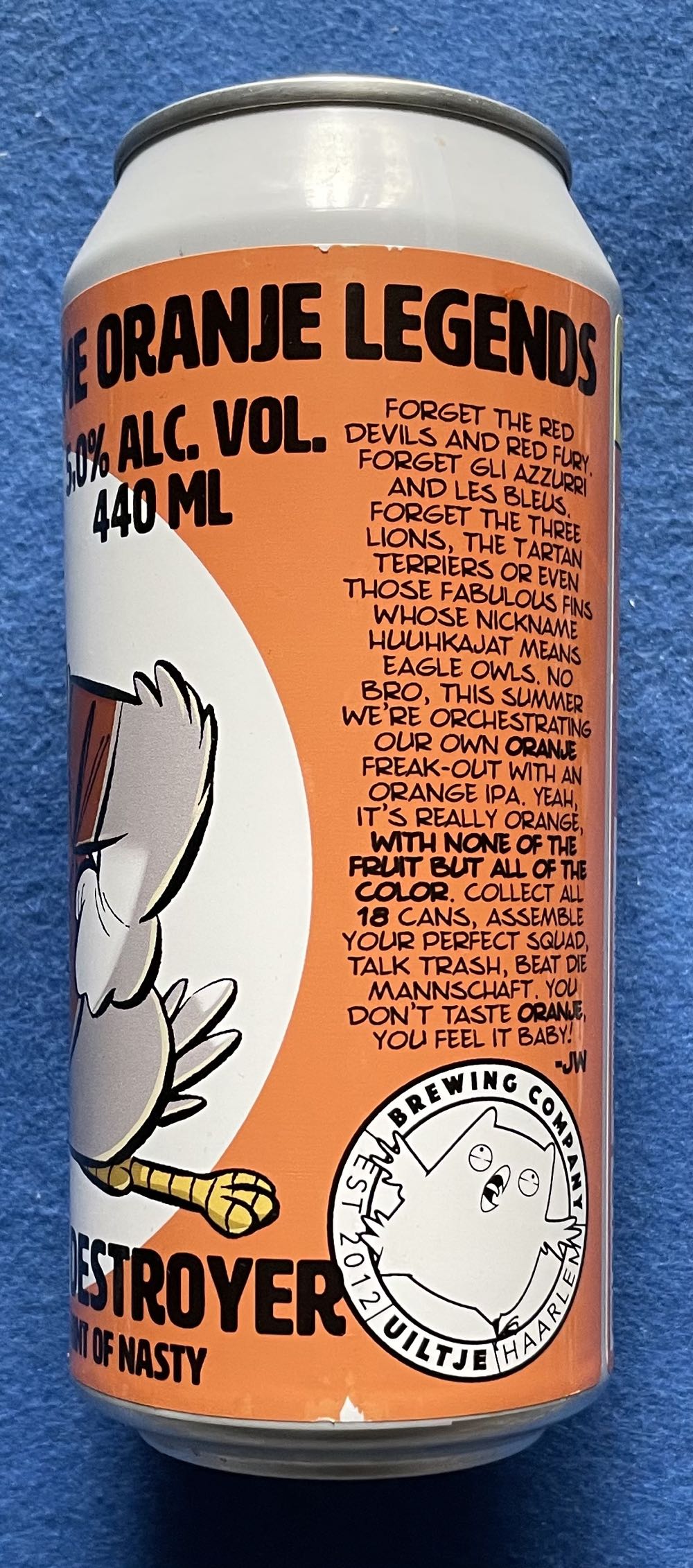 Uiltje’s All Time Oranje Legends - Uiltje Brewing Company (440 mL) alcohol collectible [Barcode 8720254563718] - Main Image 4