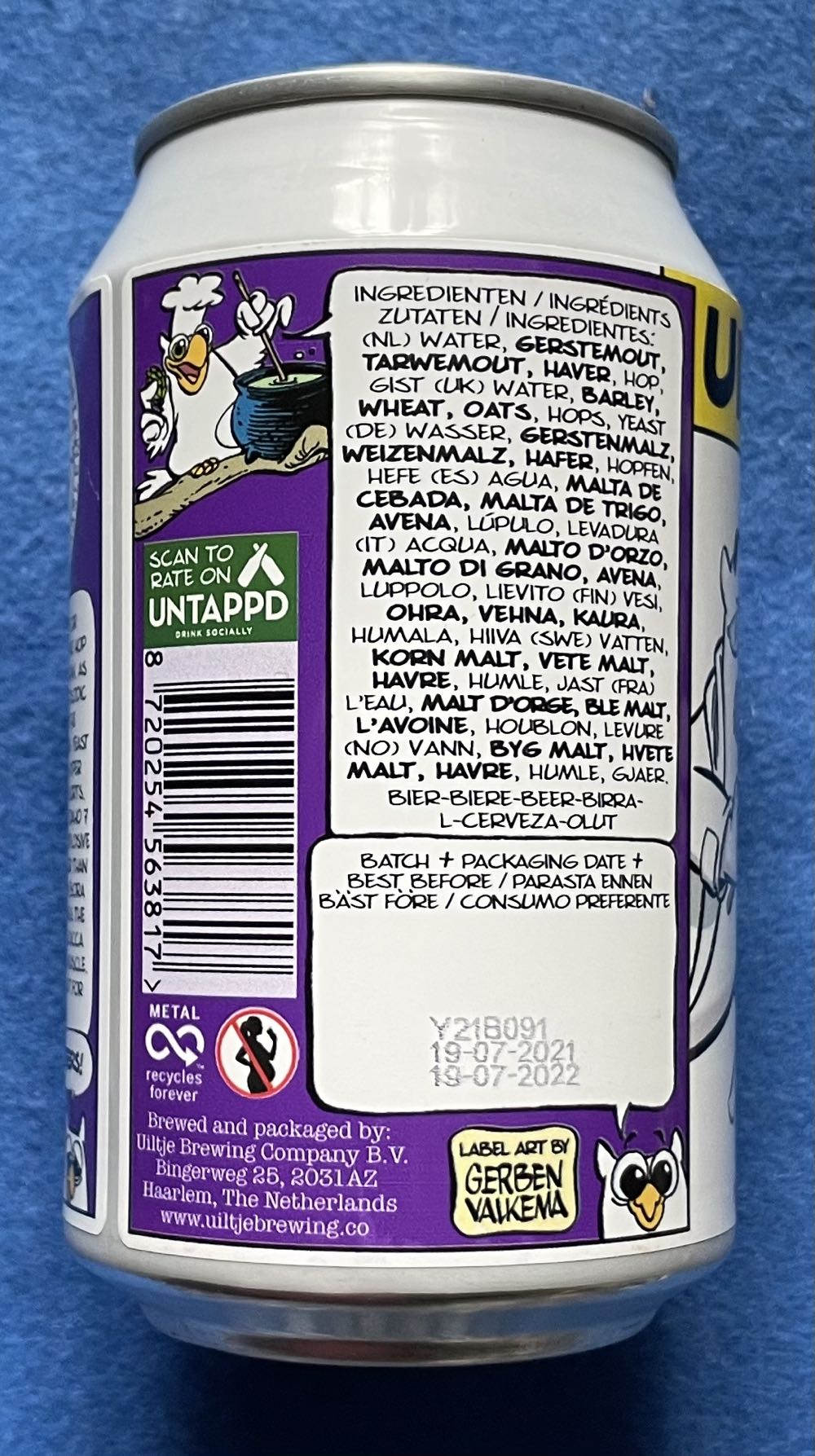 My Life Span 6 - Uiltje Brewing Company (330 mL) alcohol collectible [Barcode 8720254563817] - Main Image 4