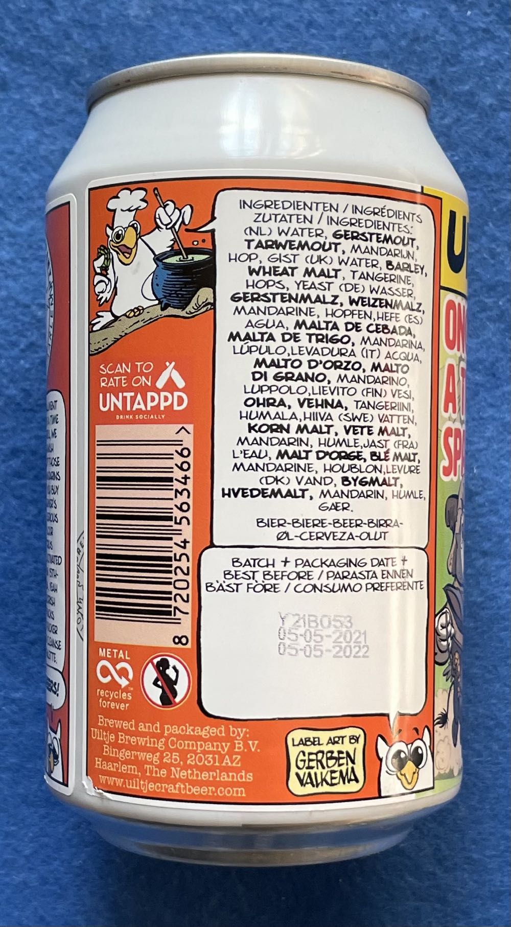 Once Upon A Time In Spain - Uiltje Brewing Company (330 mL) alcohol collectible [Barcode 8720254563466] - Main Image 4