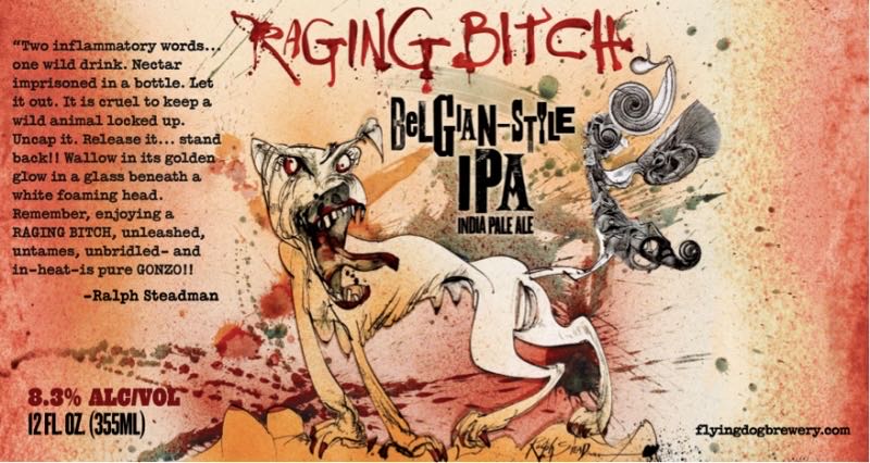 Flying Dog Raging Bitch IPA - Flying Dog Brewery, Frederick alcohol collectible - Main Image 2