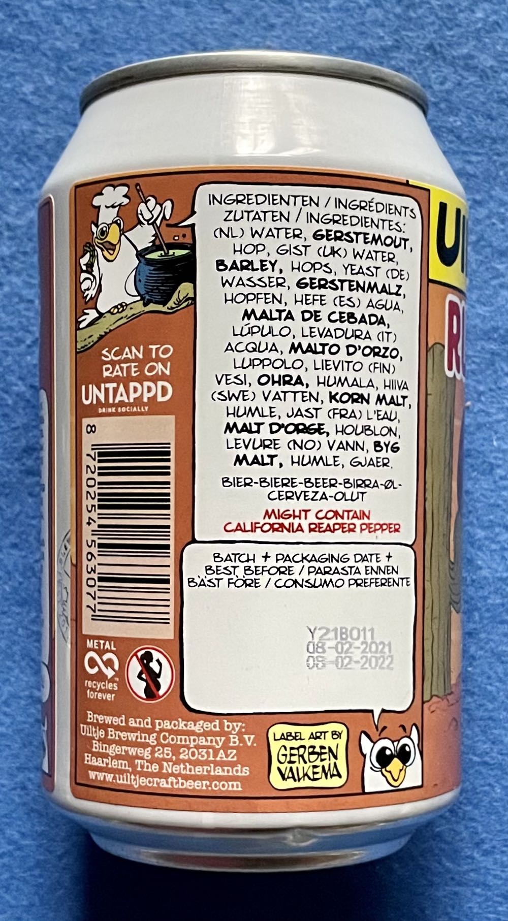 Russian Roulette - Uiltje Brewing Company (330 mL) alcohol collectible [Barcode 8720254563077] - Main Image 4