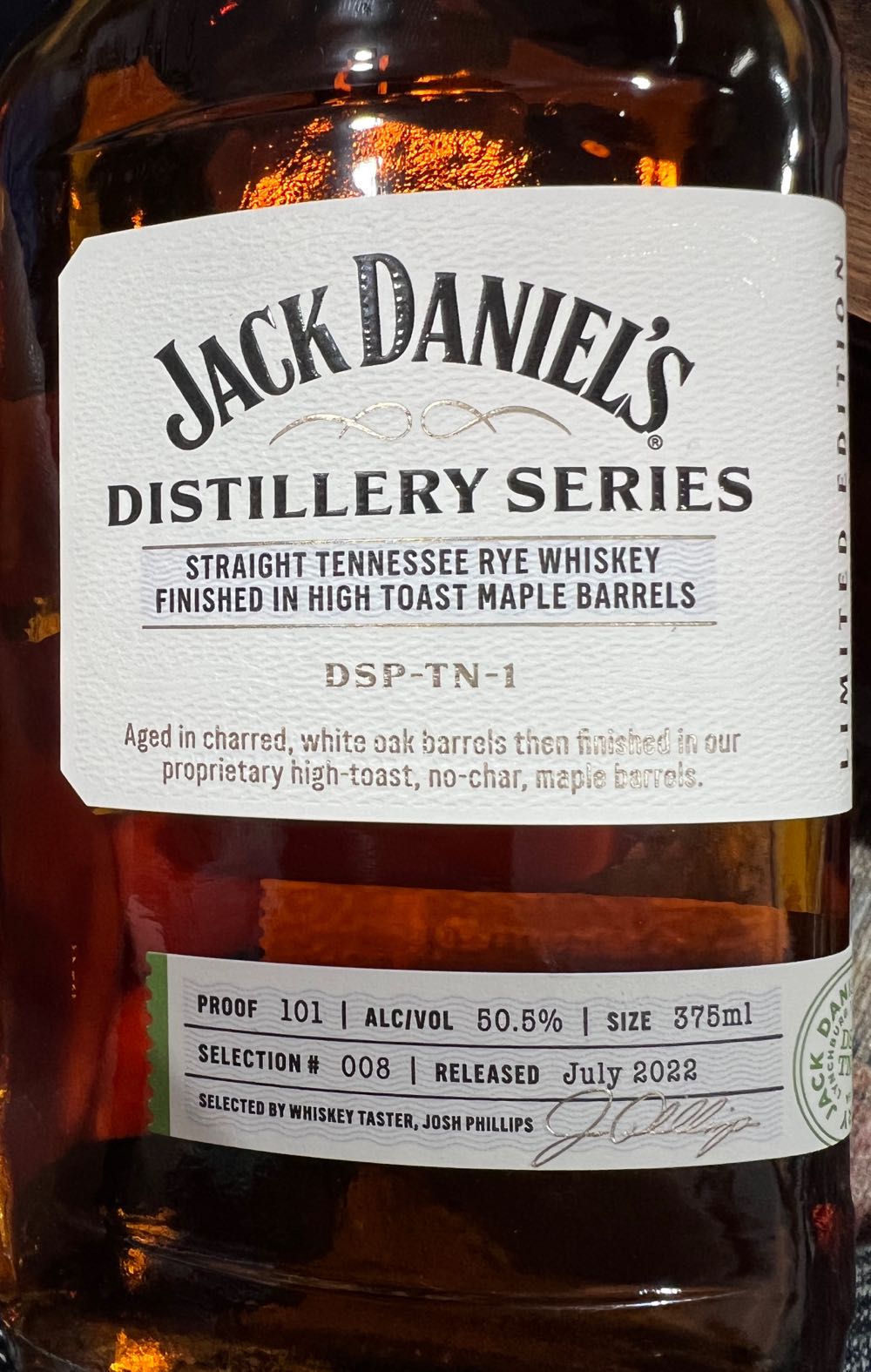 Tennessee Distillery Series #8 (Signed) - Jack Daniel Distillery (375 mL) alcohol collectible [Barcode 082184006740] - Main Image 4