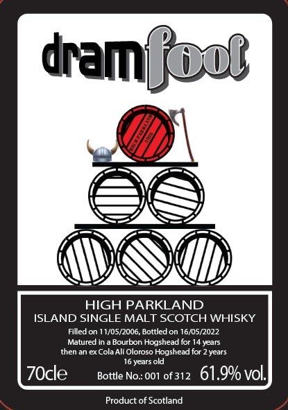 Dramfool “54th Release” High Parkland #2 16Yr Old - Secret Island Distillery (700 mL) alcohol collectible - Main Image 2