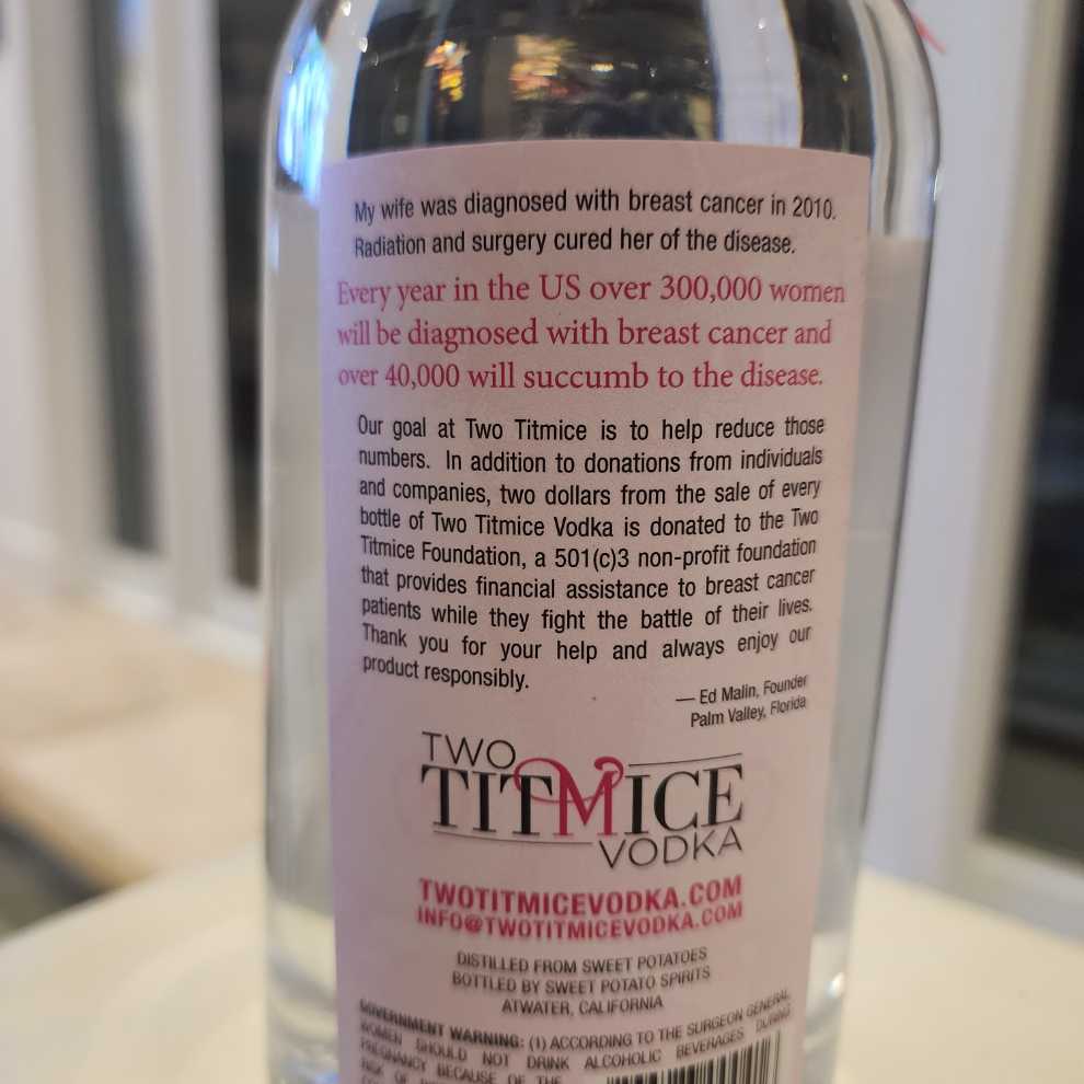 Two Titmice Vodka  (750 mL) alcohol collectible [Barcode 866283000416] - Main Image 3