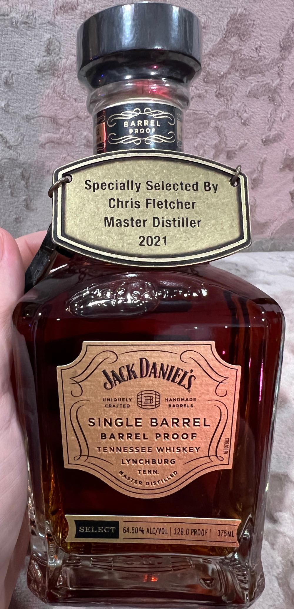 Single Barrel Gold By Chris Fletcher Master Distiller 2021 - Jack Daniel’s Distillery, Lynchburg, TN (375 mL) alcohol collectible - Main Image 4
