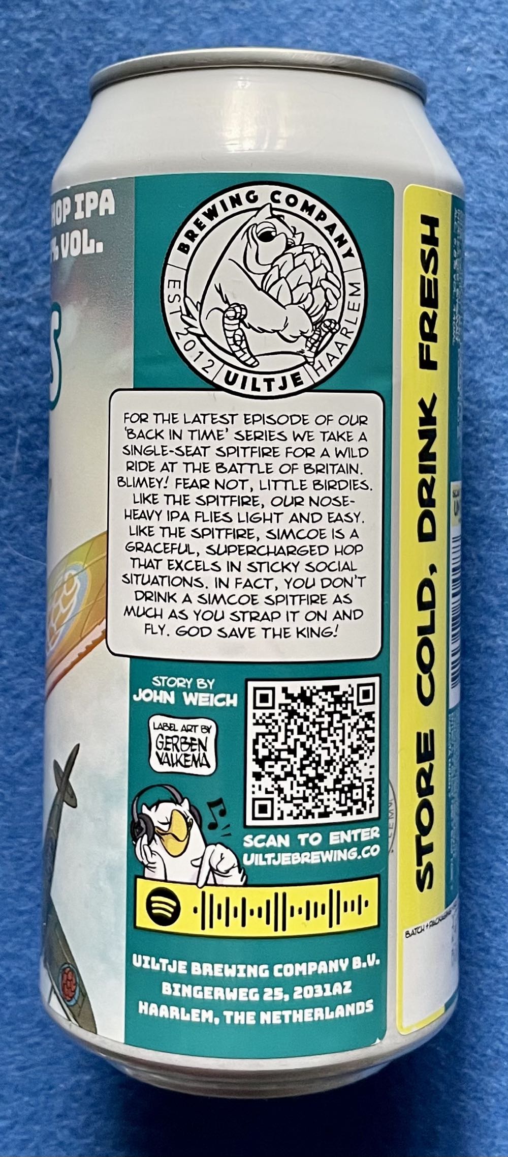 Simcoe Spitfires In The Sky - Uiltje Brewing Company (440 mL) alcohol collectible [Barcode 8720618804488] - Main Image 3