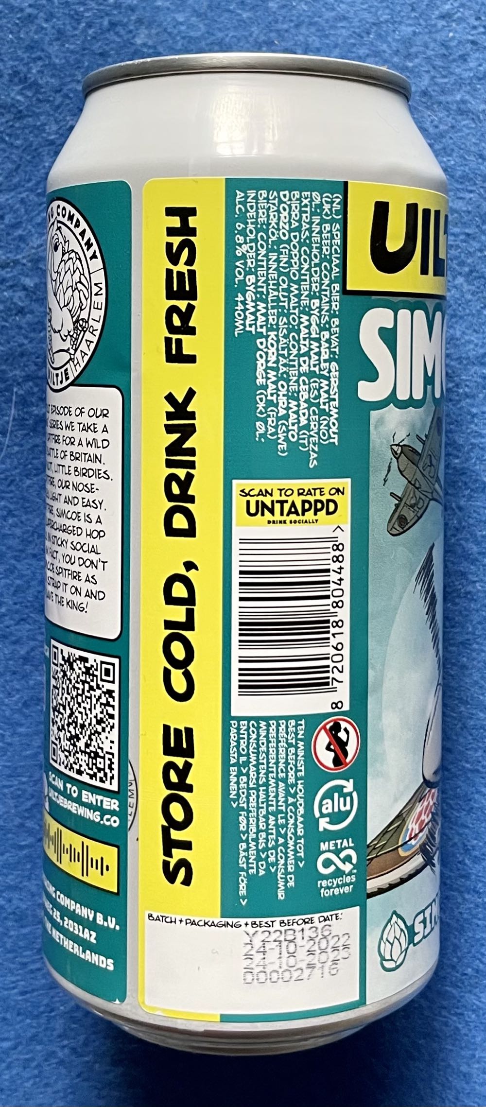 Simcoe Spitfires In The Sky - Uiltje Brewing Company (440 mL) alcohol collectible [Barcode 8720618804488] - Main Image 4