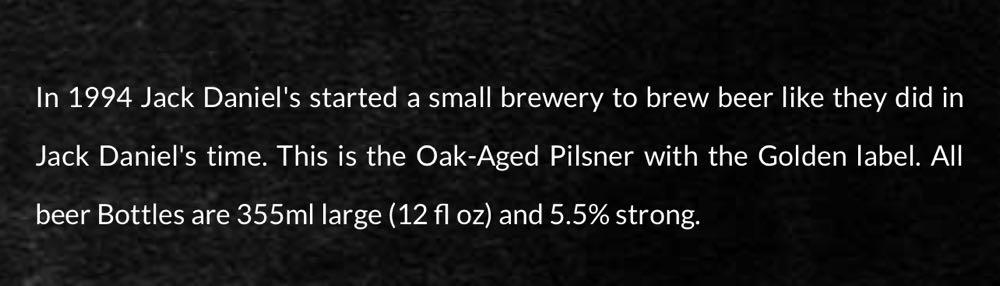 JD Beer Amber Lager - Jack Daniel’s Distillery, Lynchburg, TN (355 mL) alcohol collectible - Main Image 4