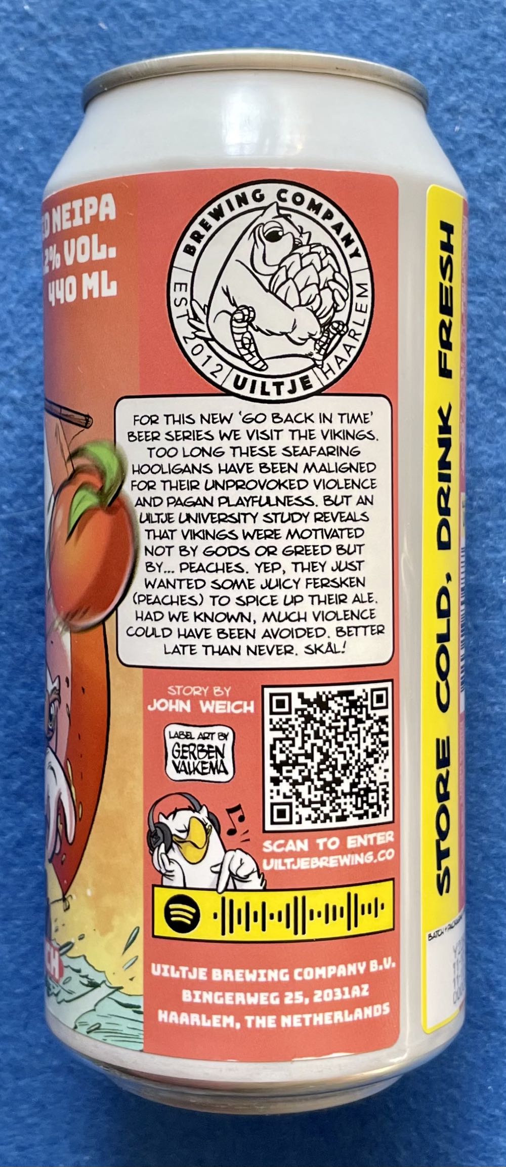 Fersken Vikings - Uiltje Brewing Company (440 mL) alcohol collectible [Barcode 8720618804877] - Main Image 3