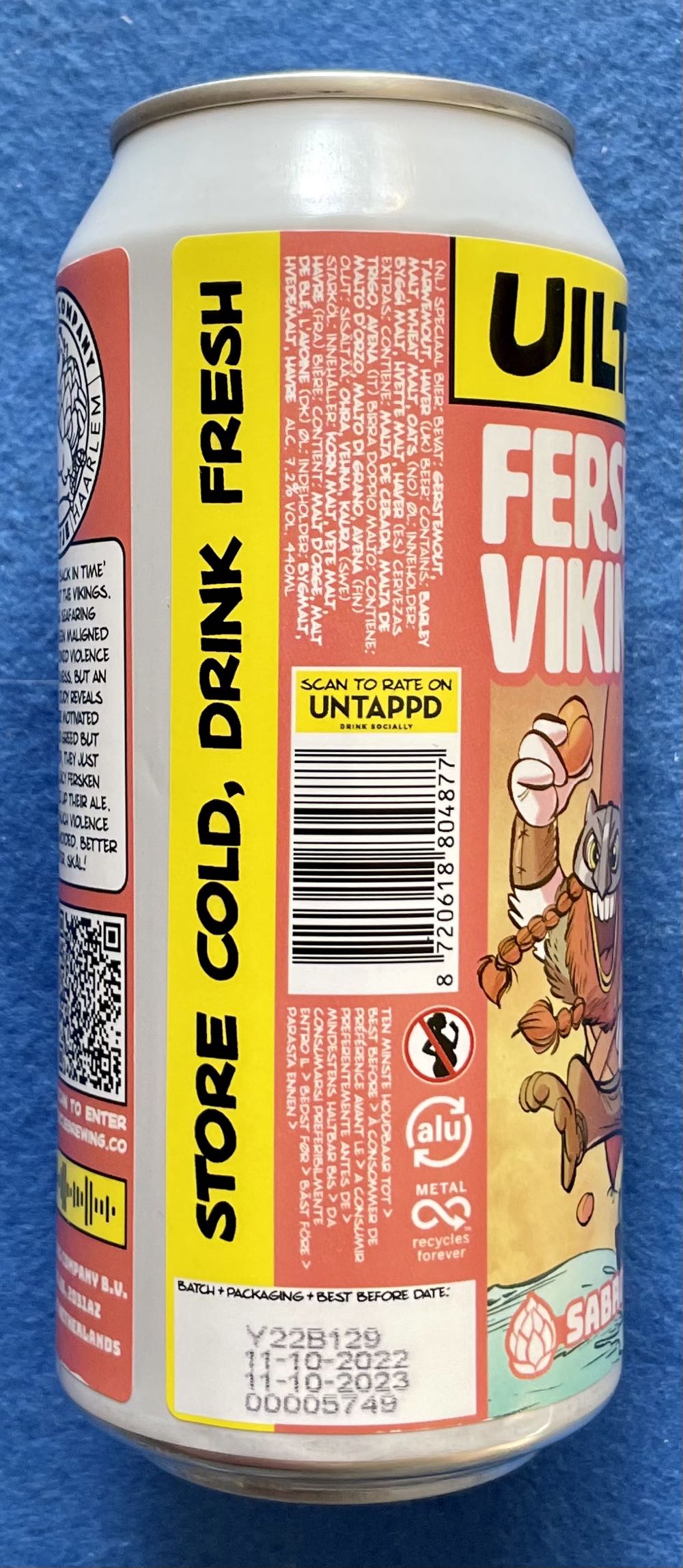 Fersken Vikings - Uiltje Brewing Company (440 mL) alcohol collectible [Barcode 8720618804877] - Main Image 4