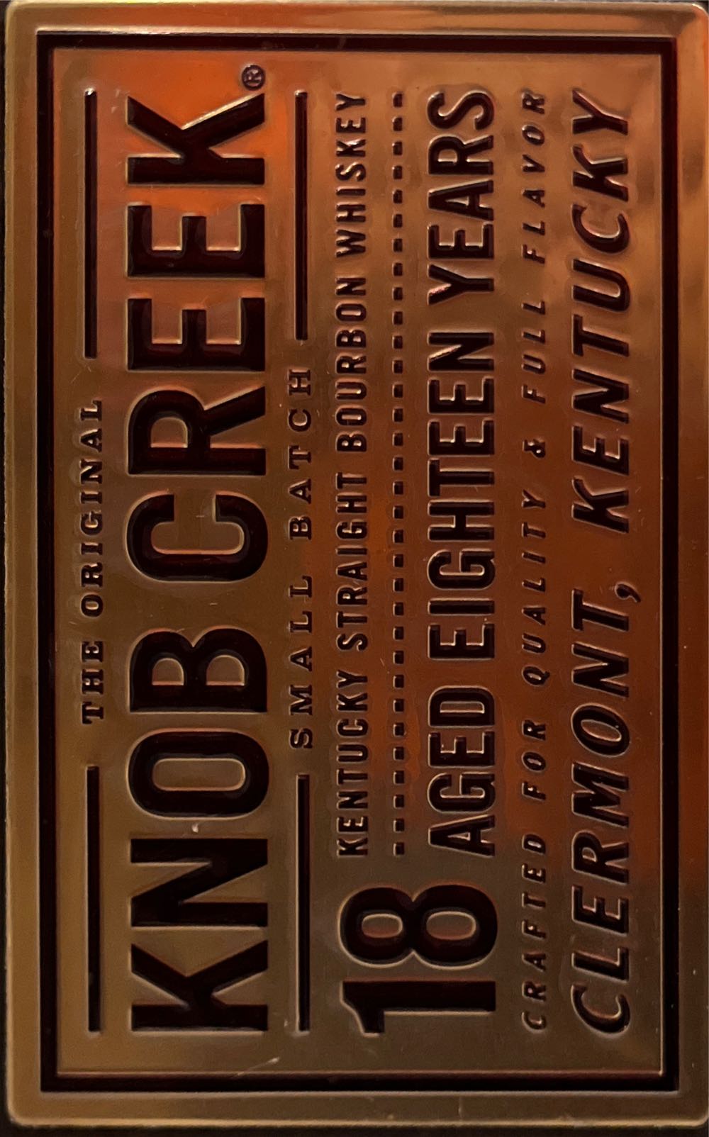 Knob Creek 18 Year - James B. Beam Distilling Co. (750 mL) alcohol collectible [Barcode 080686035084] - Main Image 2