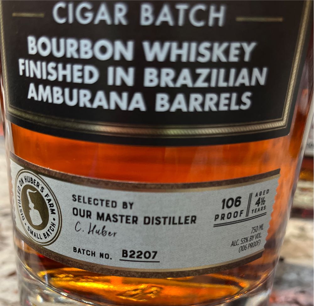 Huber’s Cigar Batch - Starlight Distillery (750 mL) alcohol collectible [Barcode 643390183221] - Main Image 2