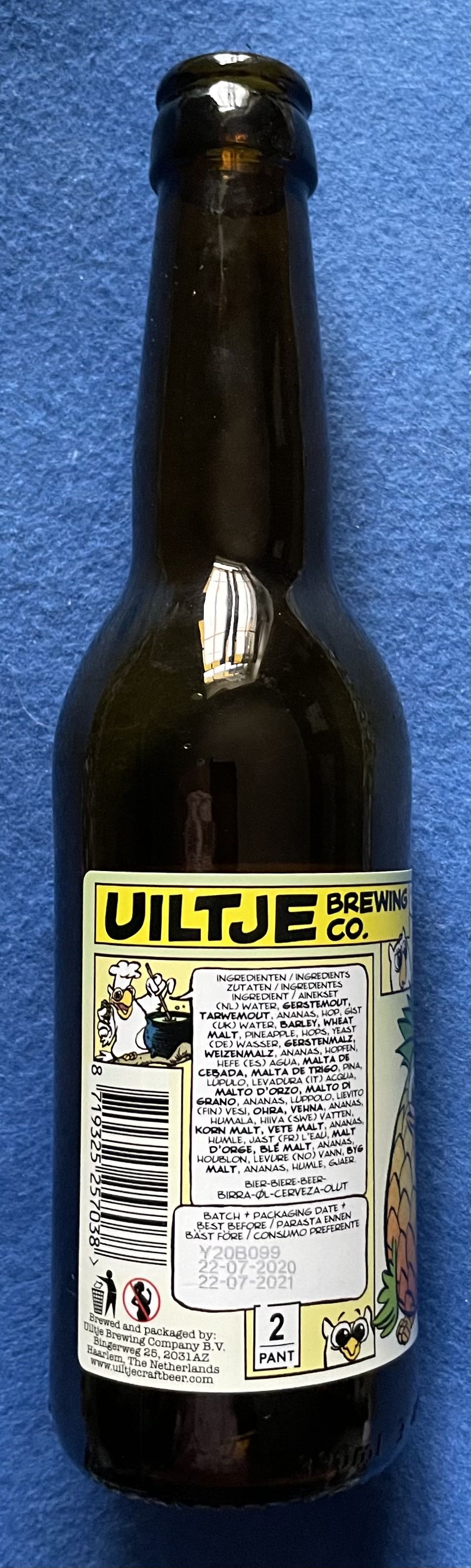 Piewee The Pineapple Weizen - Uiltje Brewing Company (330 mL) alcohol collectible [Barcode 8719325257038] - Main Image 4