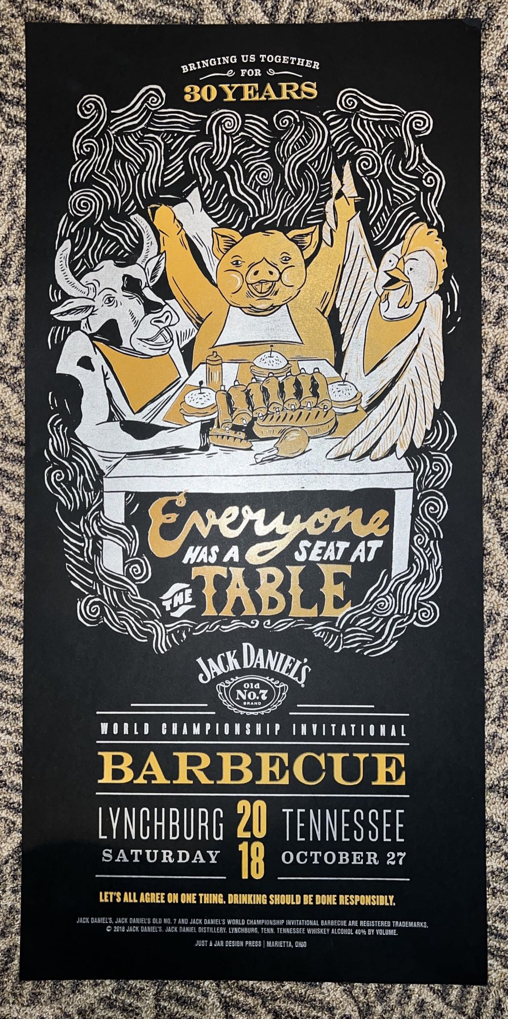 BBQ Poster 2018 - Jack Daniel’s Distillery, Lynchburg, TN alcohol collectible - Main Image 3
