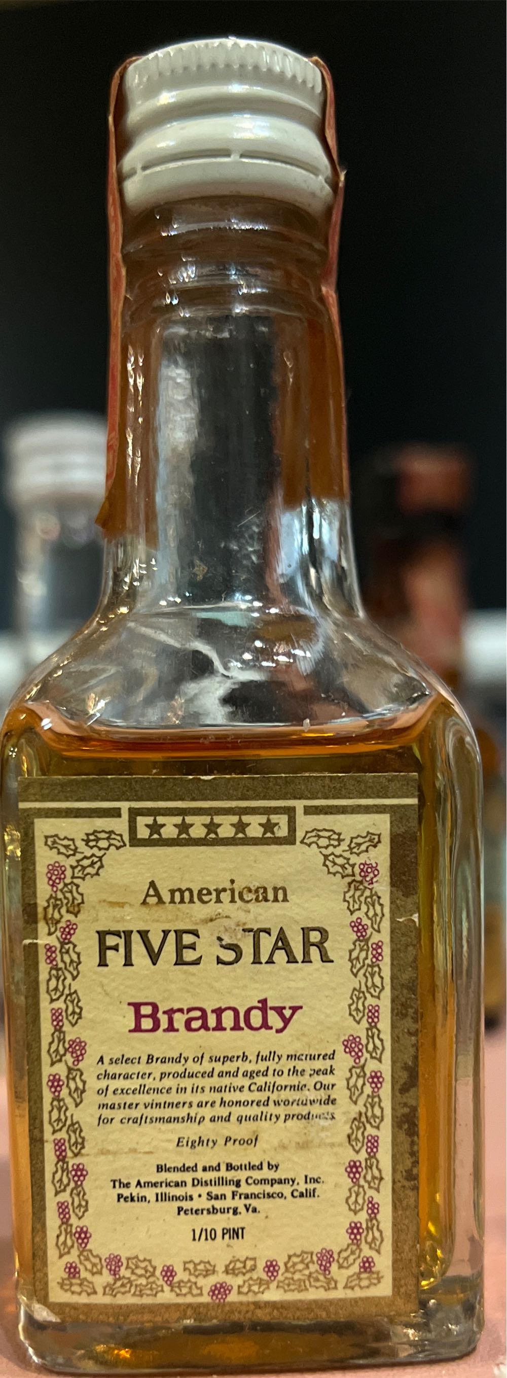 American Five Star Brandy  alcohol collectible - Main Image 2