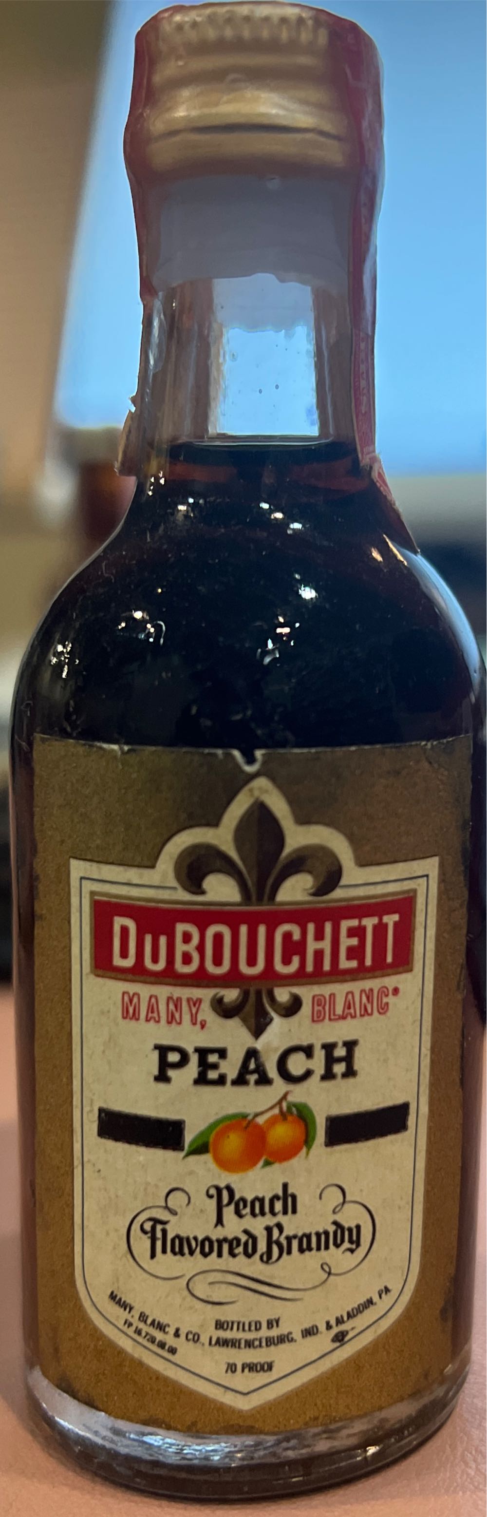 Du Bouchett Peach Brandy  alcohol collectible - Main Image 2