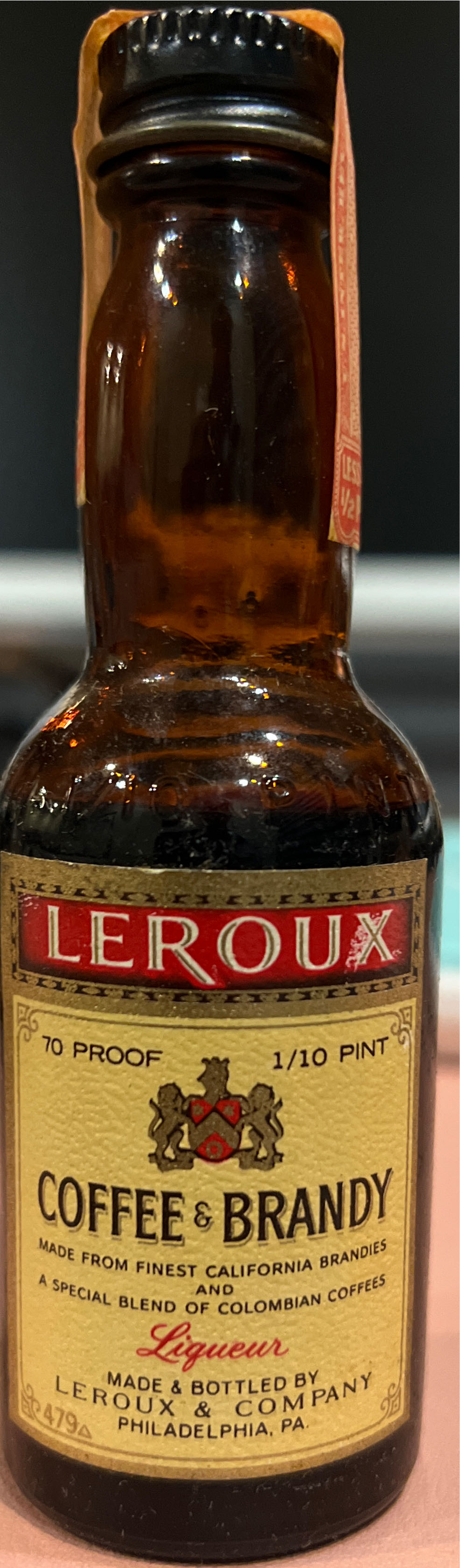 Leroux Coffee Brandy  alcohol collectible - Main Image 2