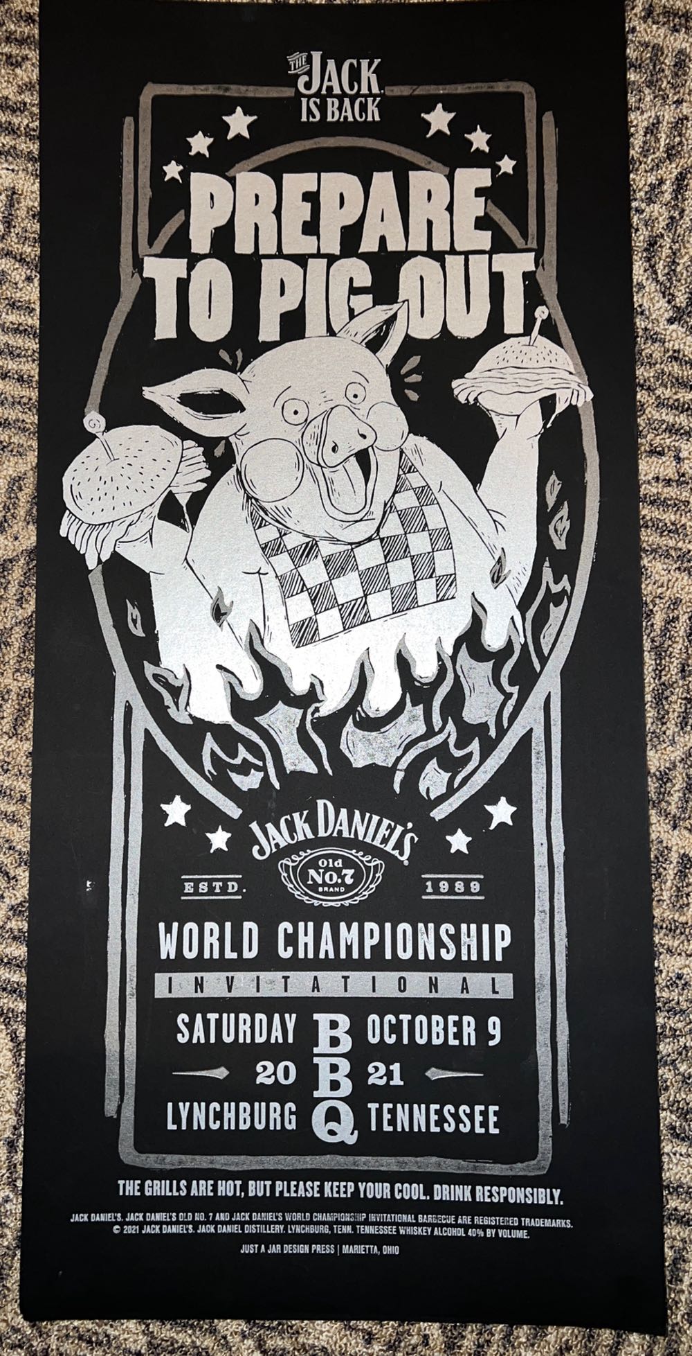 BBQ Poster 2021 - Jack Daniel’s Distillery, Lynchburg, TN alcohol collectible - Main Image 2