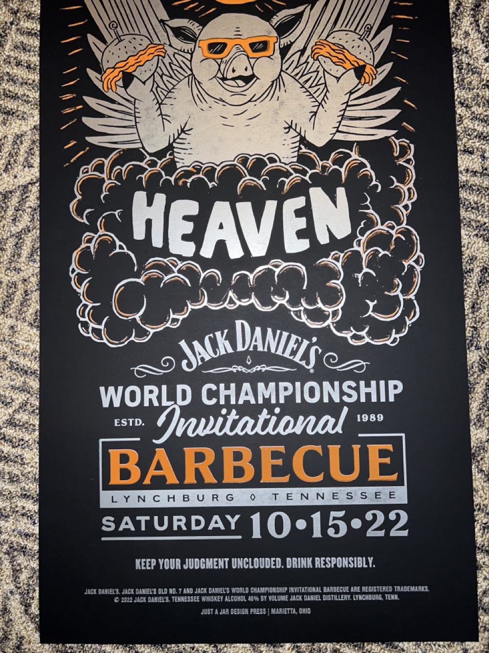 BBQ Poster 2022 - Jack Daniel’s Distillery, Lynchburg, TN alcohol collectible - Main Image 3