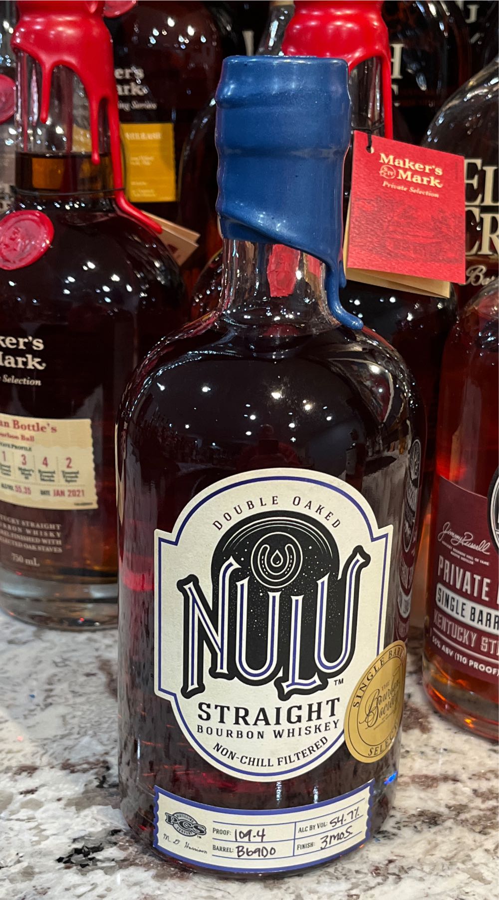 Nulu Double Oaked single Barrell bourbon - MGPI Of Indiana (750mL) alcohol collectible [Barcode 852646007260] - Main Image 1