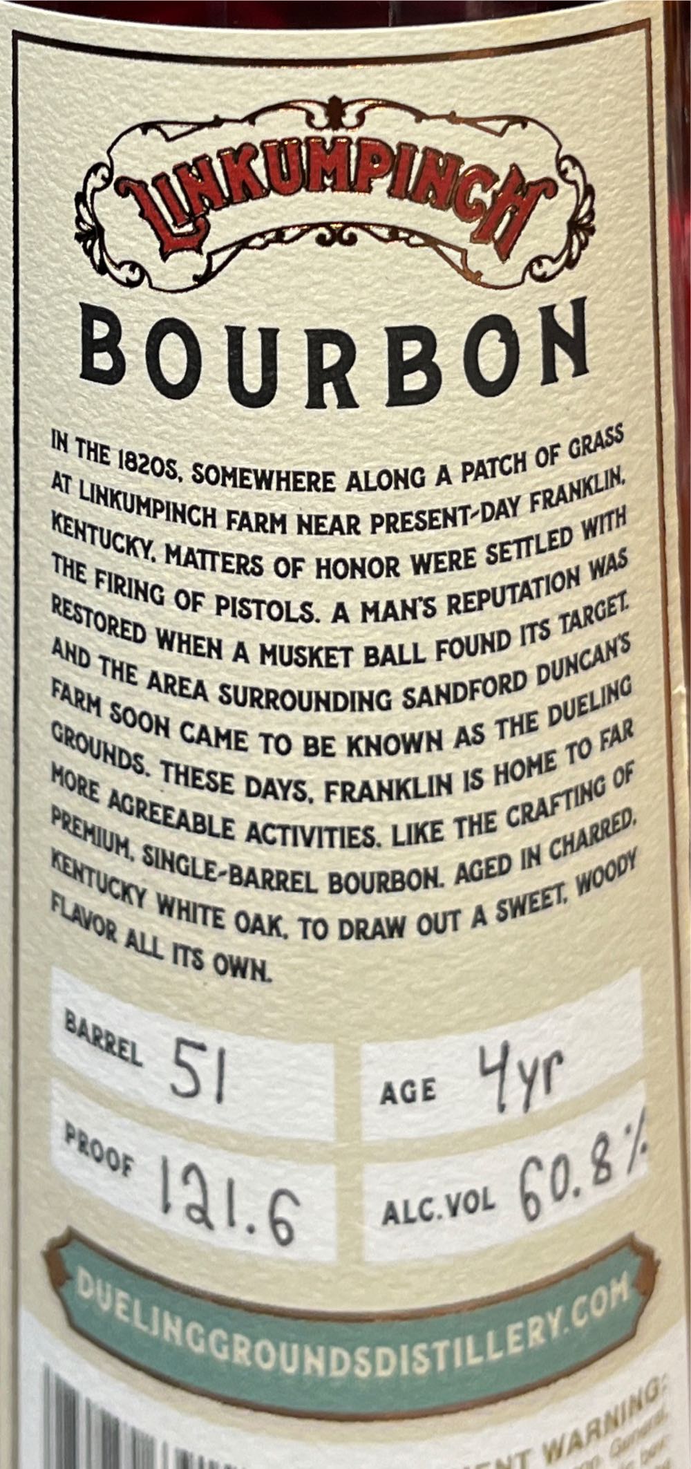 Dueling Grounds Single Barrel - Dueling Grounds Distillery (750 mL) alcohol collectible [Barcode 084282639158] - Main Image 2