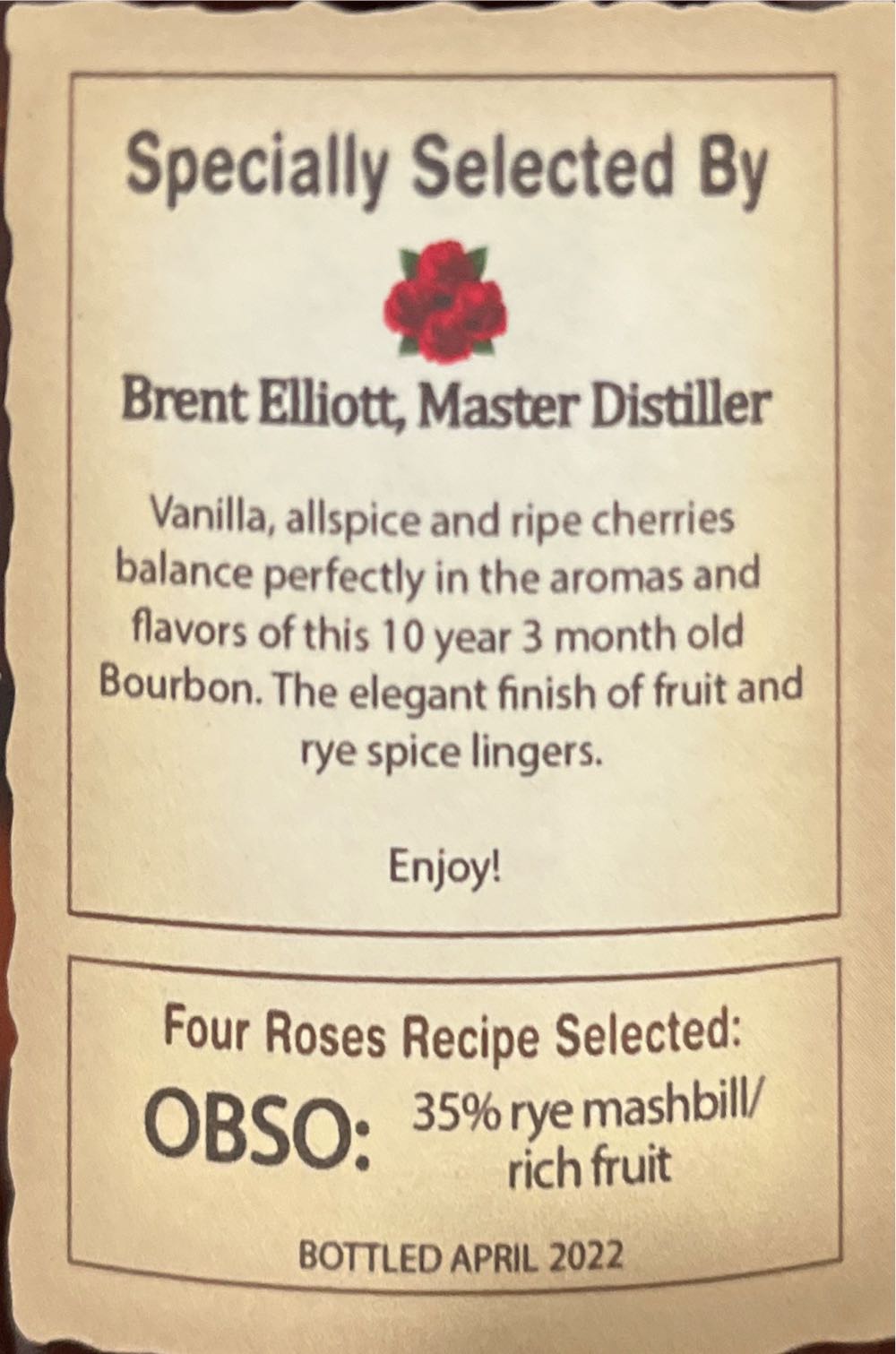 Four Roses OBSV “Total Wine” - Four Roses (750 mL) alcohol collectible [Barcode 040063400294] - Main Image 4