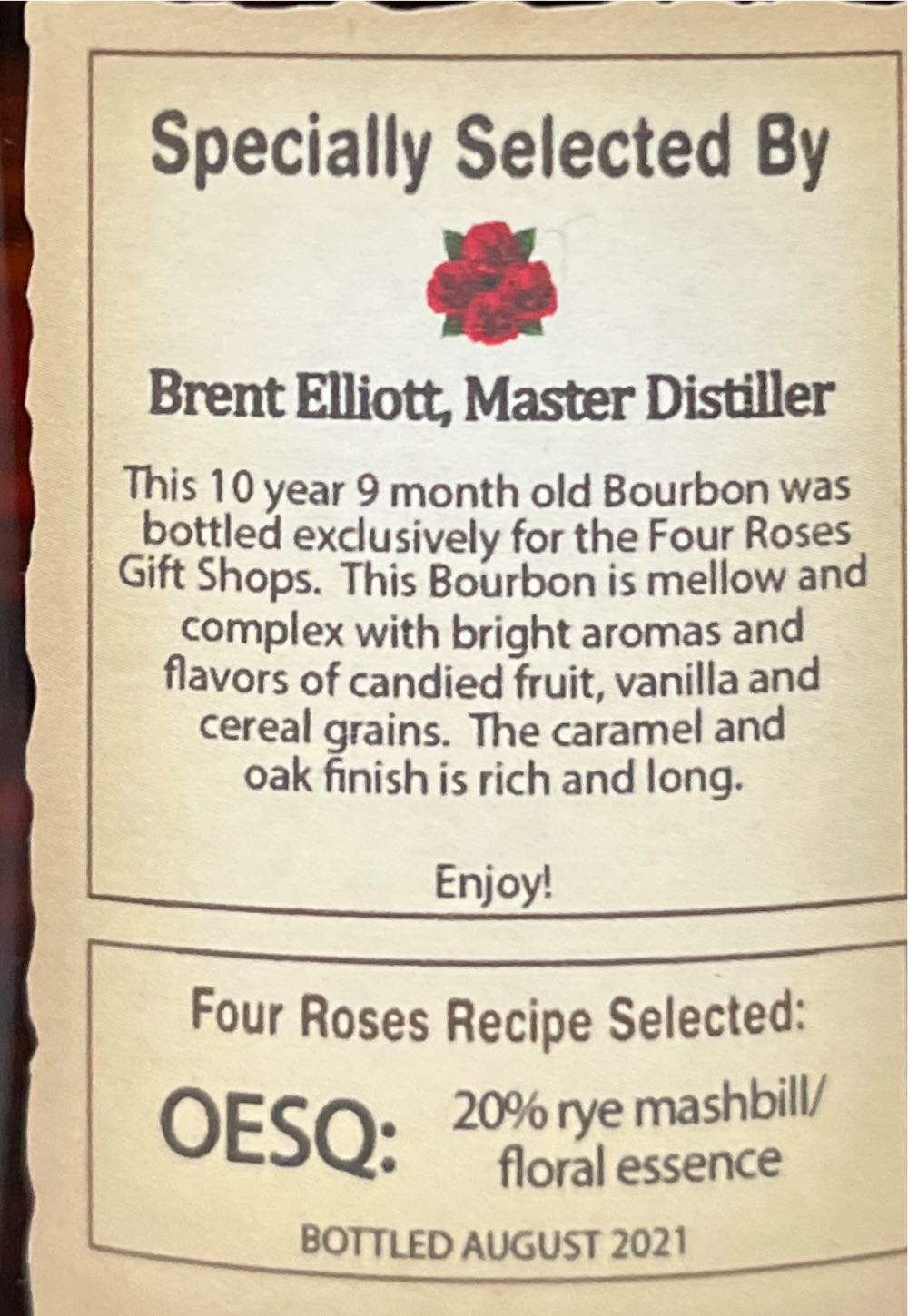 Four Roses OESQ  - Four Roses (750 mL) alcohol collectible - Main Image 2