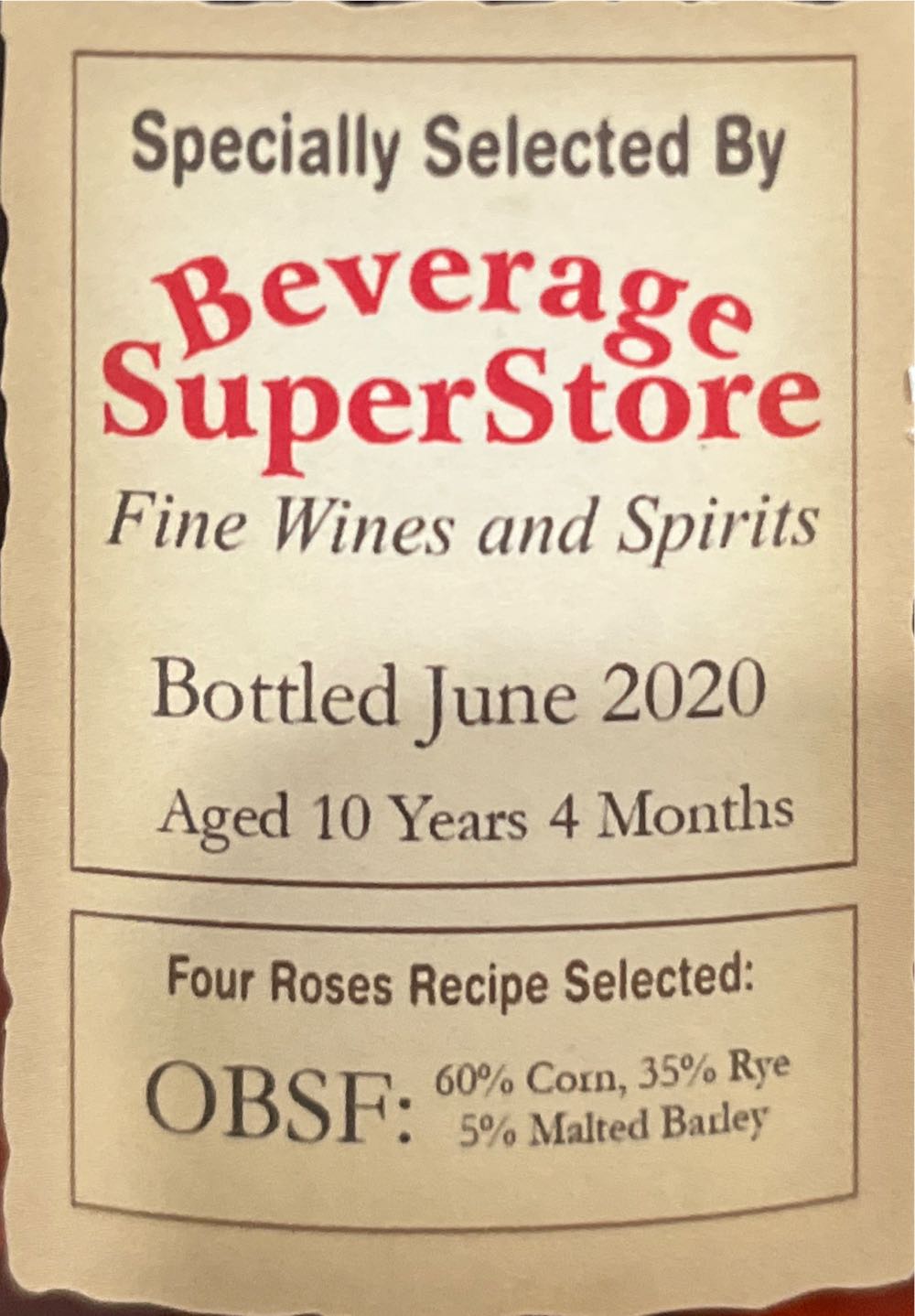 Four Roses OBSF - Four Roses (750 mL) alcohol collectible - Main Image 2