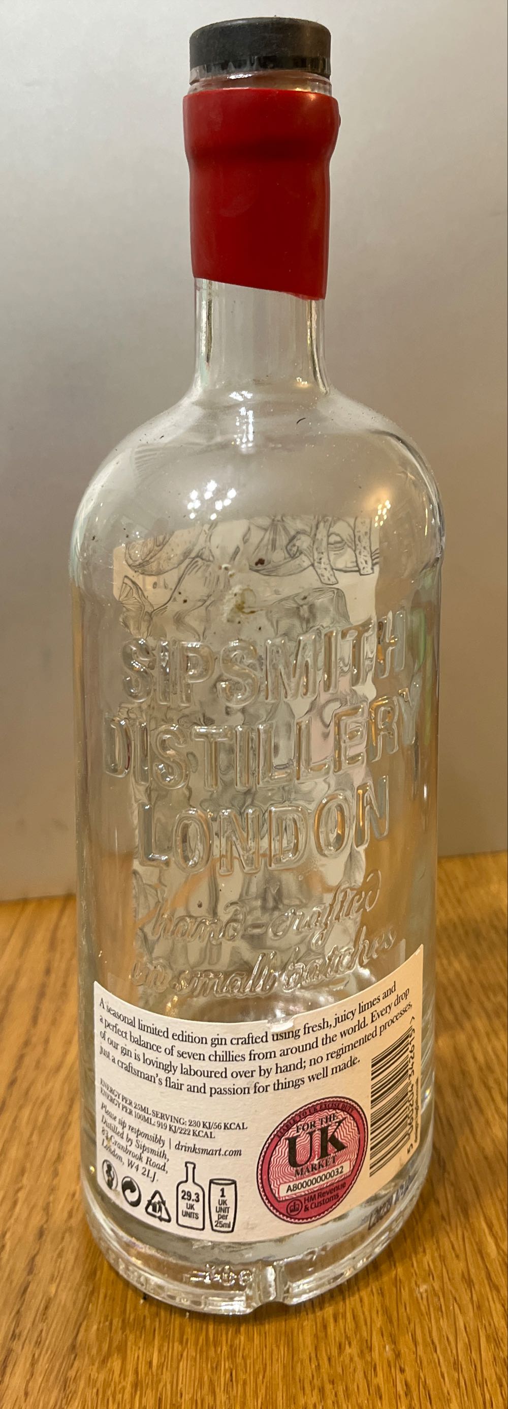 Sipsmith Chilli And Lime - Sipsmith (700 mL) alcohol collectible [Barcode 5060204342615] - Main Image 2