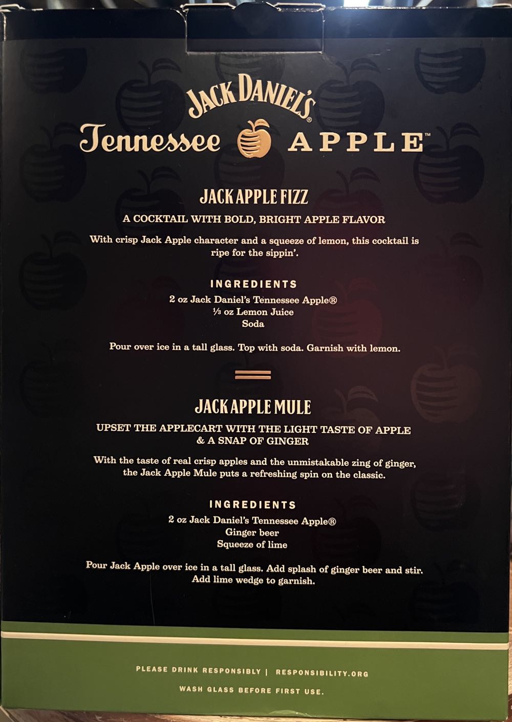 Set Apple With Glass - Jack Daniel’s Distillery, Lynchburg, TN (750 mL) alcohol collectible - Main Image 3