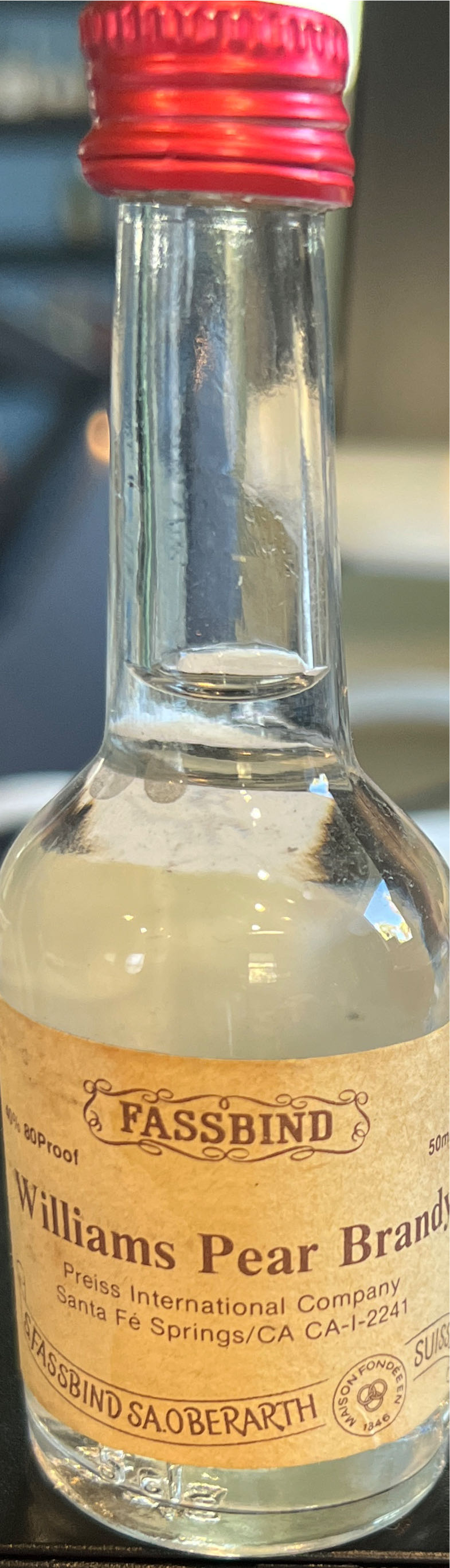 Fassbind Brandy  alcohol collectible - Main Image 2