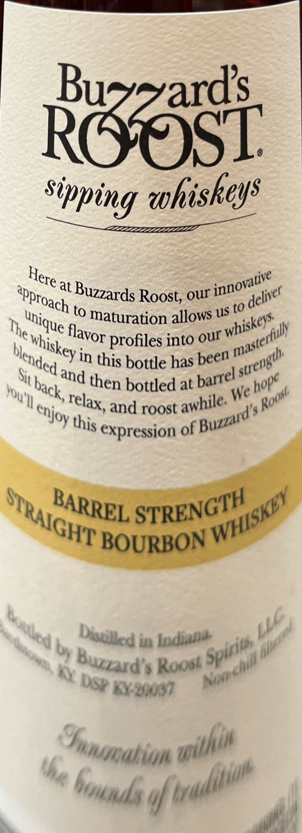 Buzzard’s Roost Barrel Strength - Buzzard’s Roost Spirits (750 mL) alcohol collectible [Barcode 850030940001] - Main Image 2