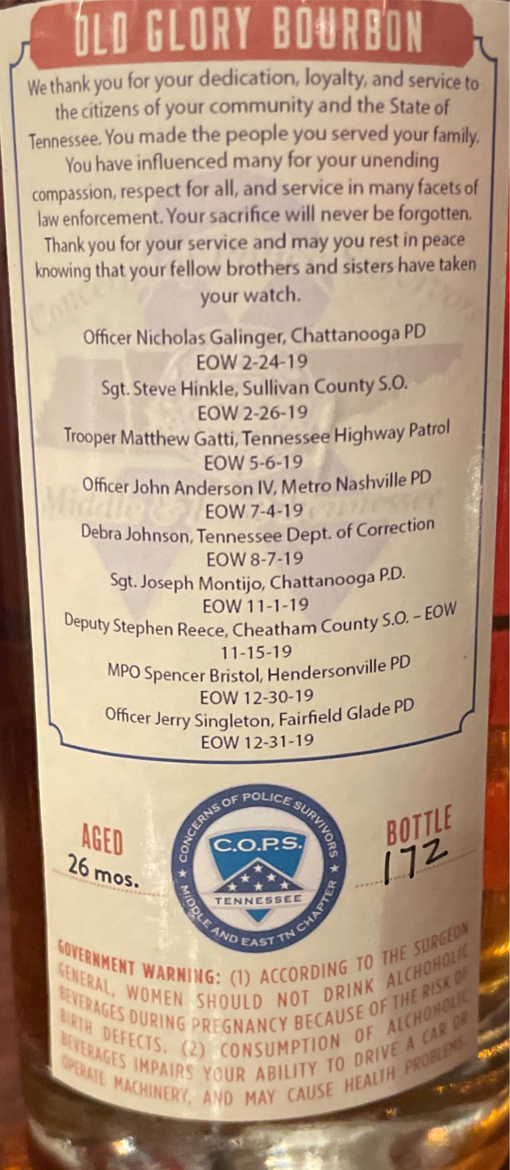 Old Glory Bourbon Whiskey - Old Glory Distilling (375 mL) alcohol collectible - Main Image 3