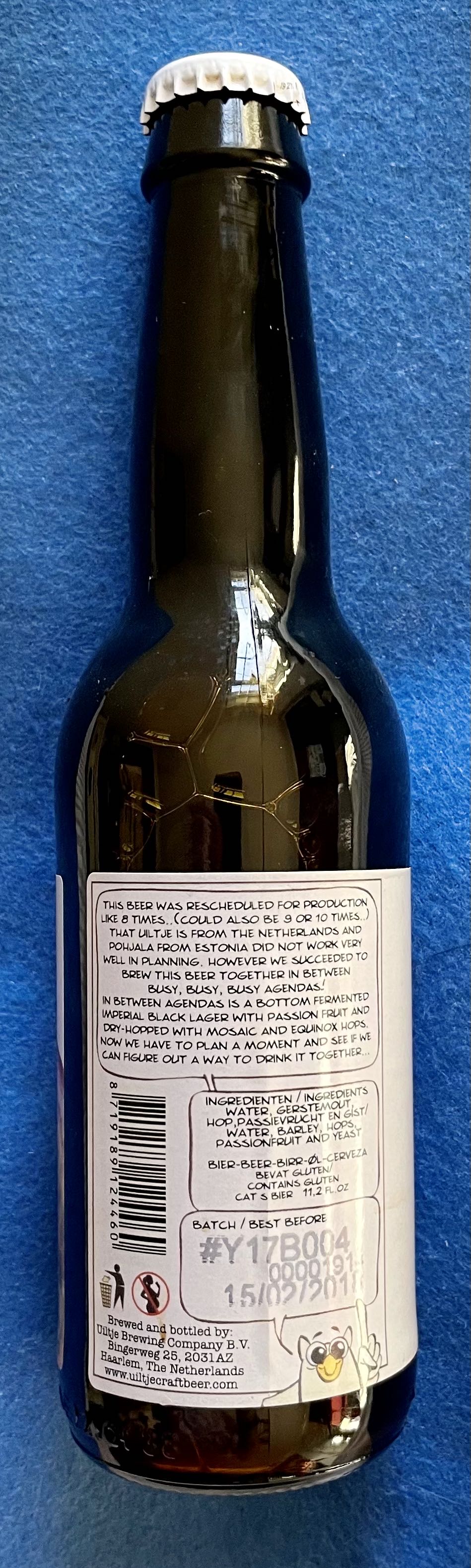 In Between Agendas - Uiltje Brewing Company (330 mL) alcohol collectible [Barcode 8719189124460] - Main Image 2