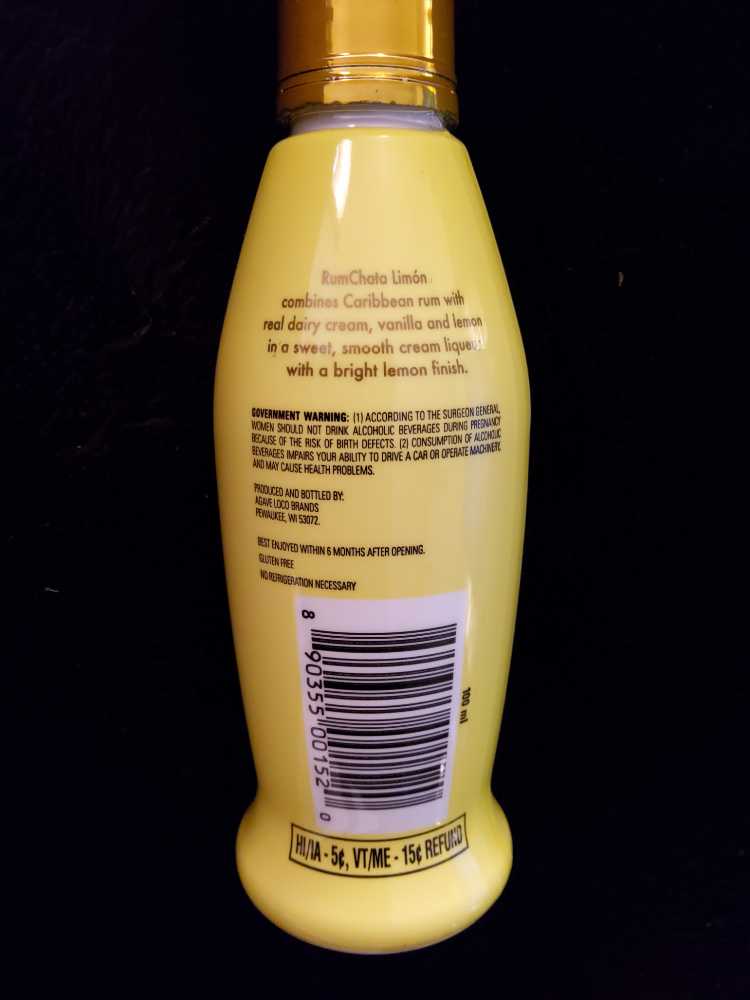 Rum Chata Limon - Agave Loco Brands (100 mL) alcohol collectible [Barcode 890355001520] - Main Image 2