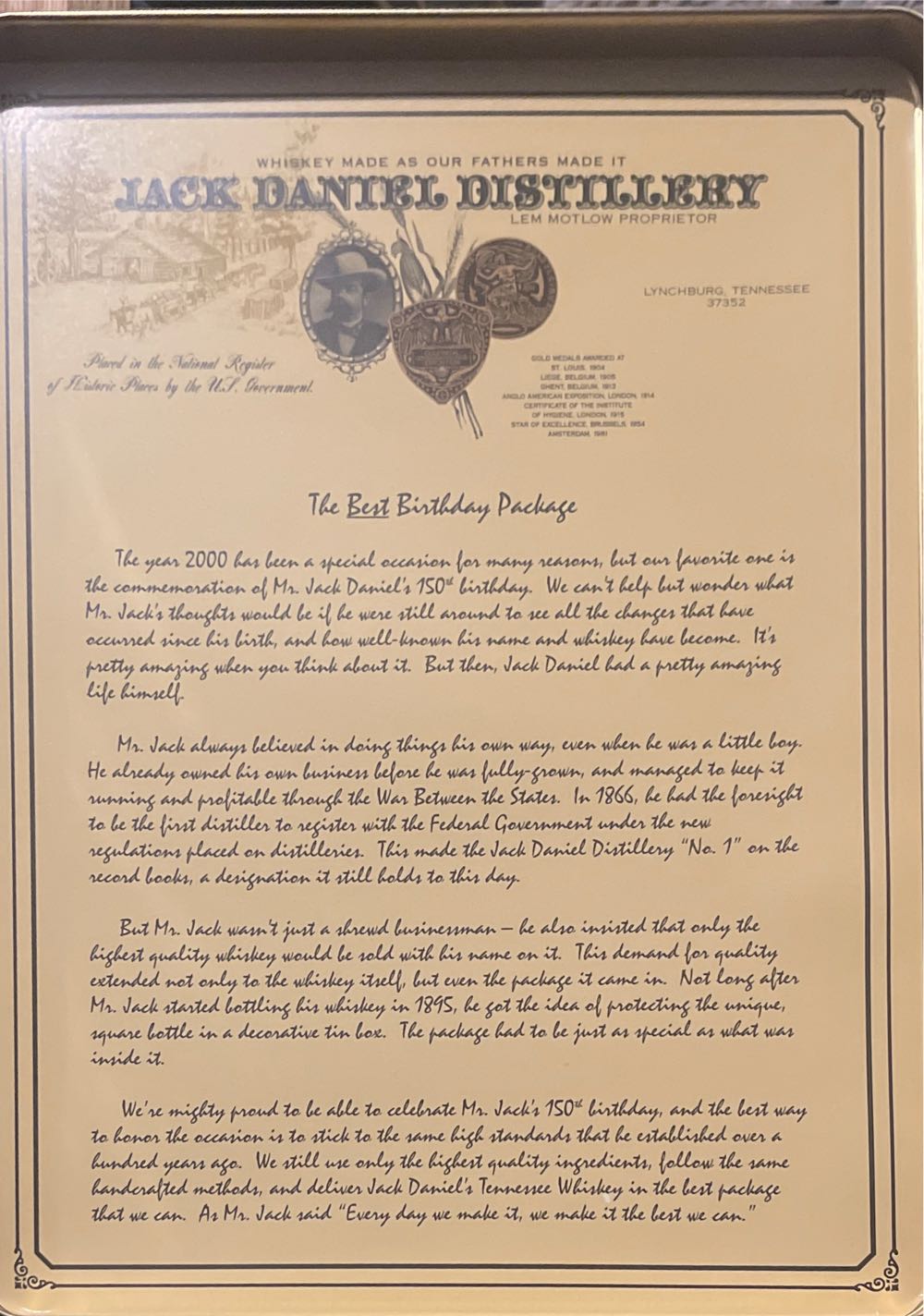 Tin - 150th Birthday - Jack Daniel’s (750 mL) alcohol collectible - Main Image 2