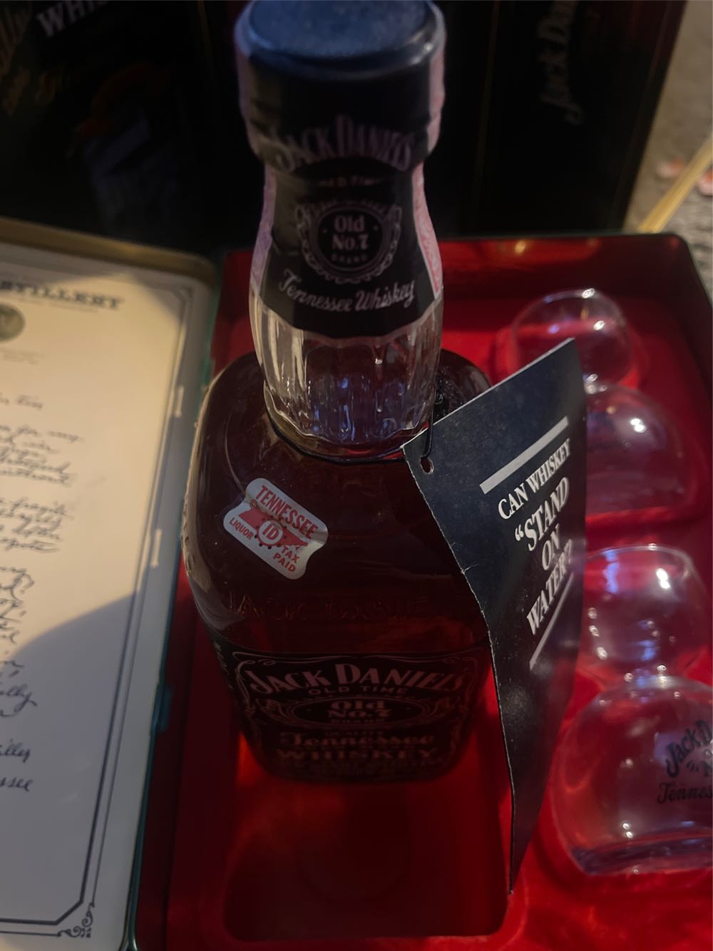 Tin - Can Whiskey Stand On Water - Jack Daniel’s (750 mL) alcohol collectible - Main Image 3