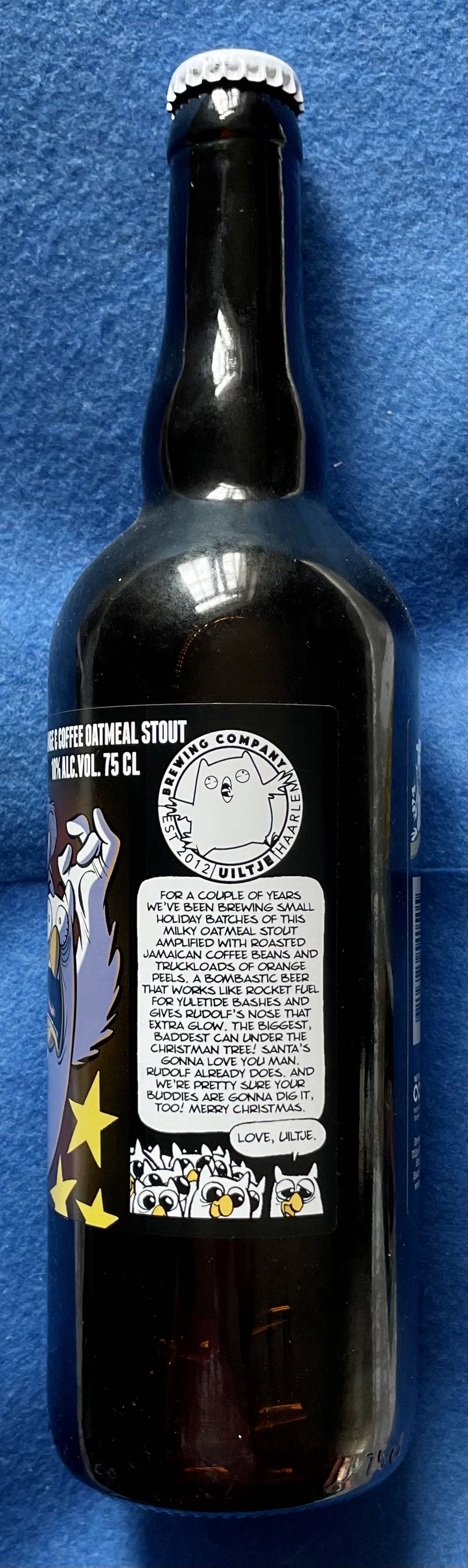 F*ck De Kerstboom Staat In De Fik!!! - Uiltje Brewing Company (750 mL) alcohol collectible [Barcode 8719325540505] - Main Image 4