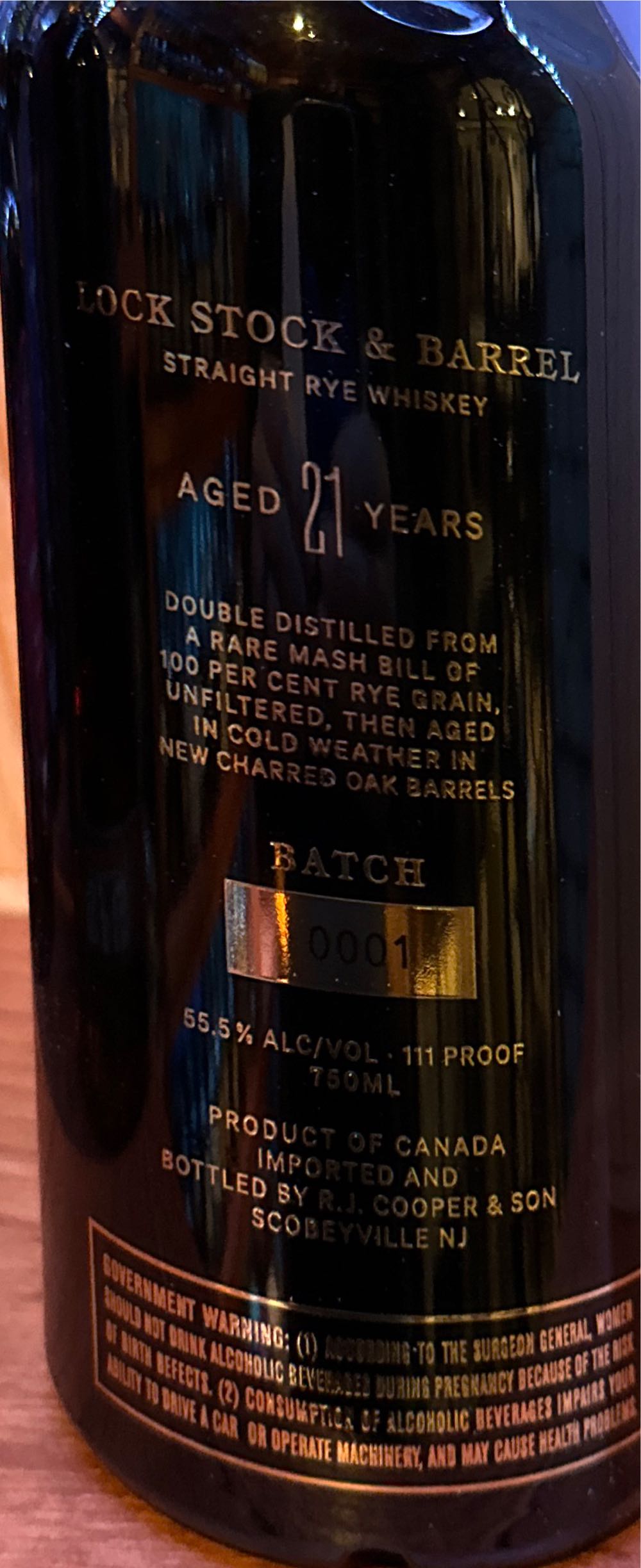 Lock Stock & barrel 21 Year  alcohol collectible - Main Image 3