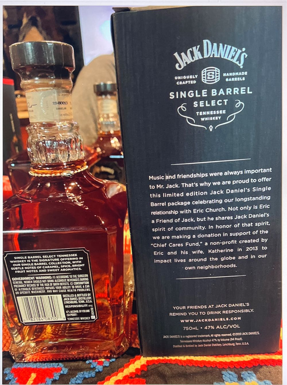 Eric Church 2019 Plain Bottle - Jack Daniel’s Distillery, Lynchburg, TN (750 mL) alcohol collectible - Main Image 2
