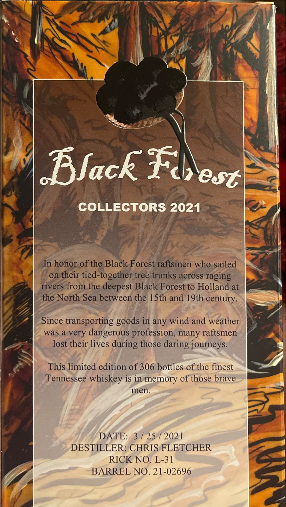 Black Forest Collectors Barrel #2 - Jack Daniel‘s Distillery (750 mL) alcohol collectible - Main Image 2