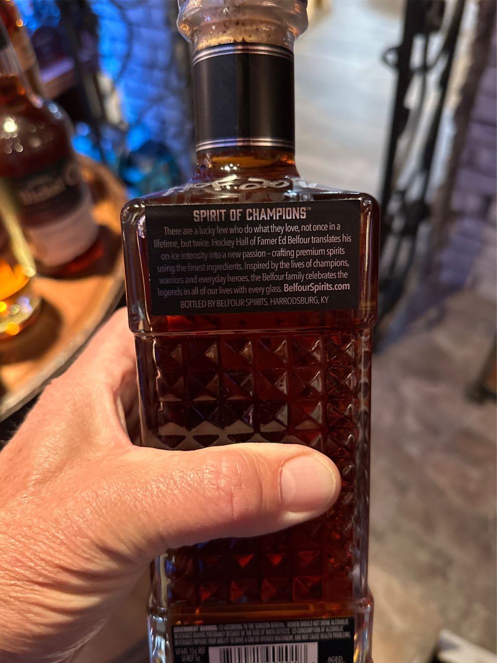 Belfour Single Barrel Straight Rye Whiskey By Ed Belfour  alcohol collectible [Barcode 850021902018] - Main Image 3